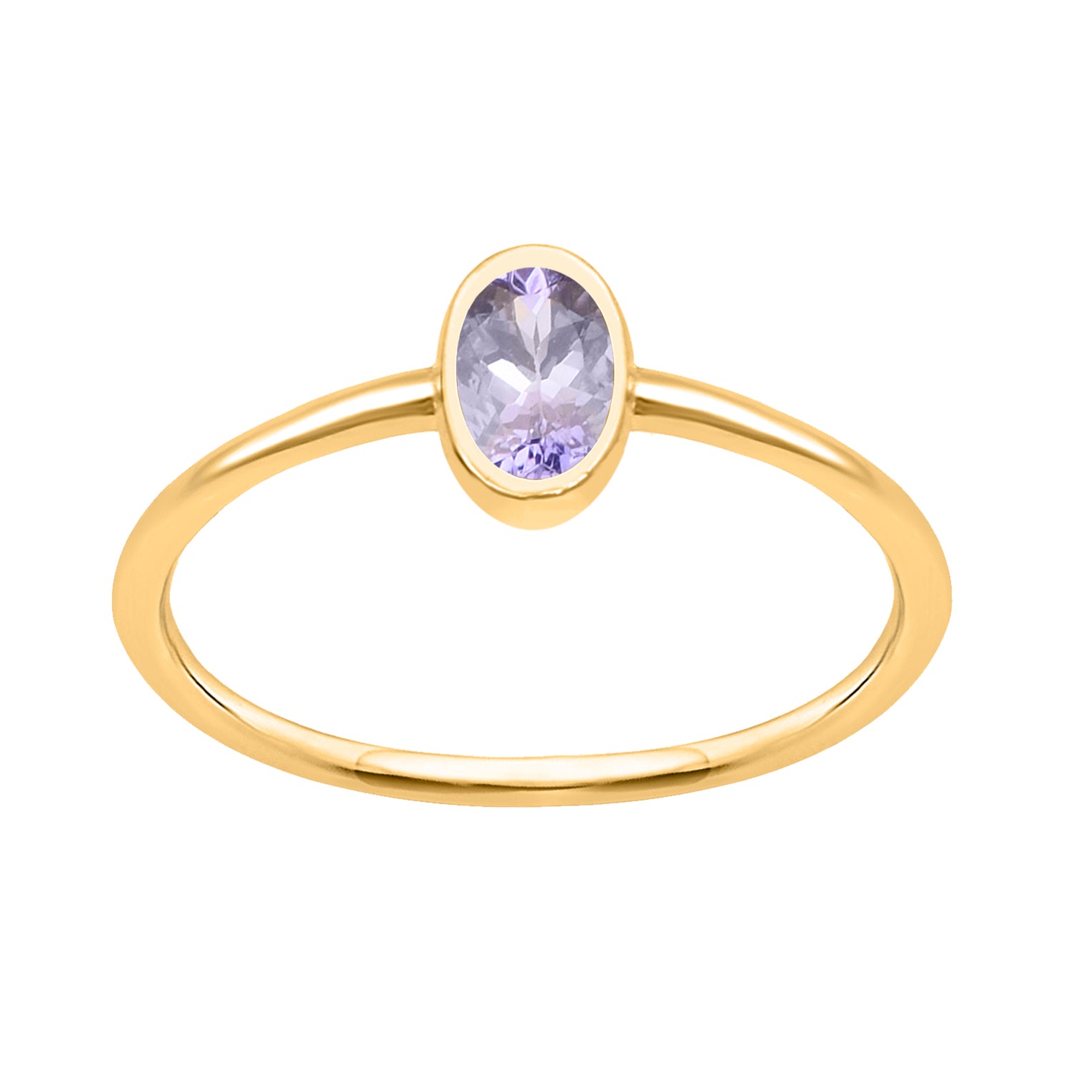 Tanzanite Minimalist Solitaire Ring - Sterling Silver