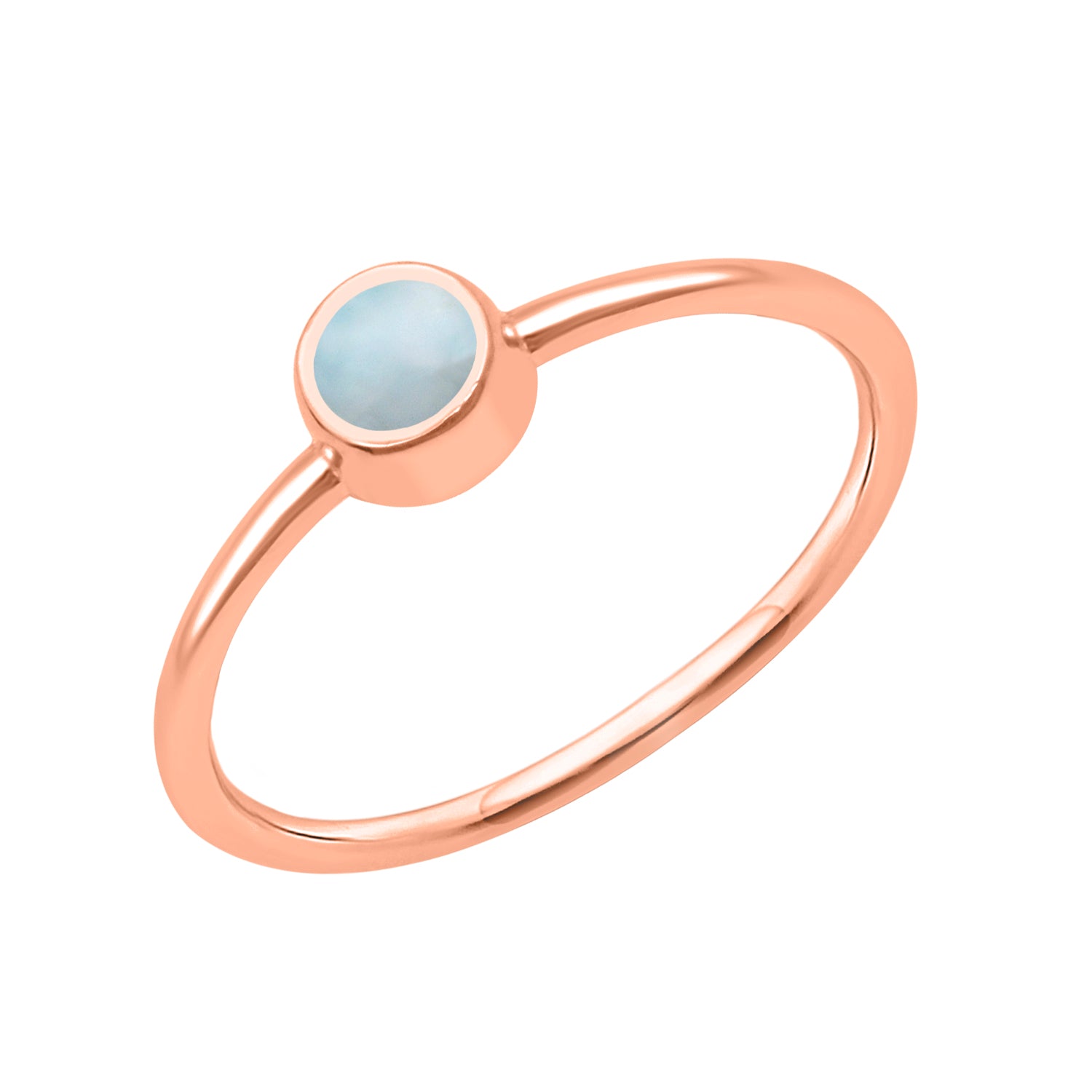 Larimar Solitaire Minimalist Ring - Sterling Silver