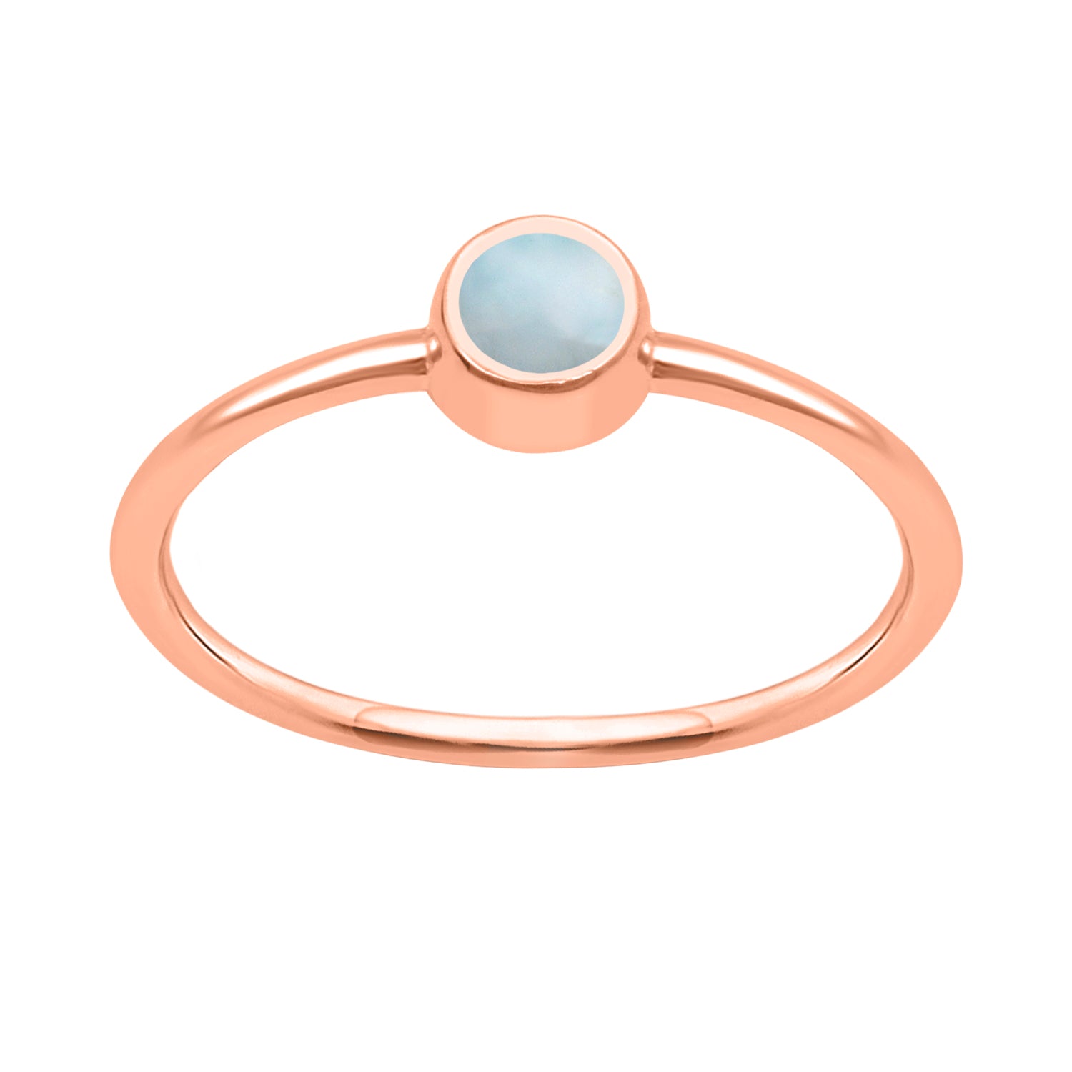 Larimar Solitaire Minimalist Ring - Sterling Silver