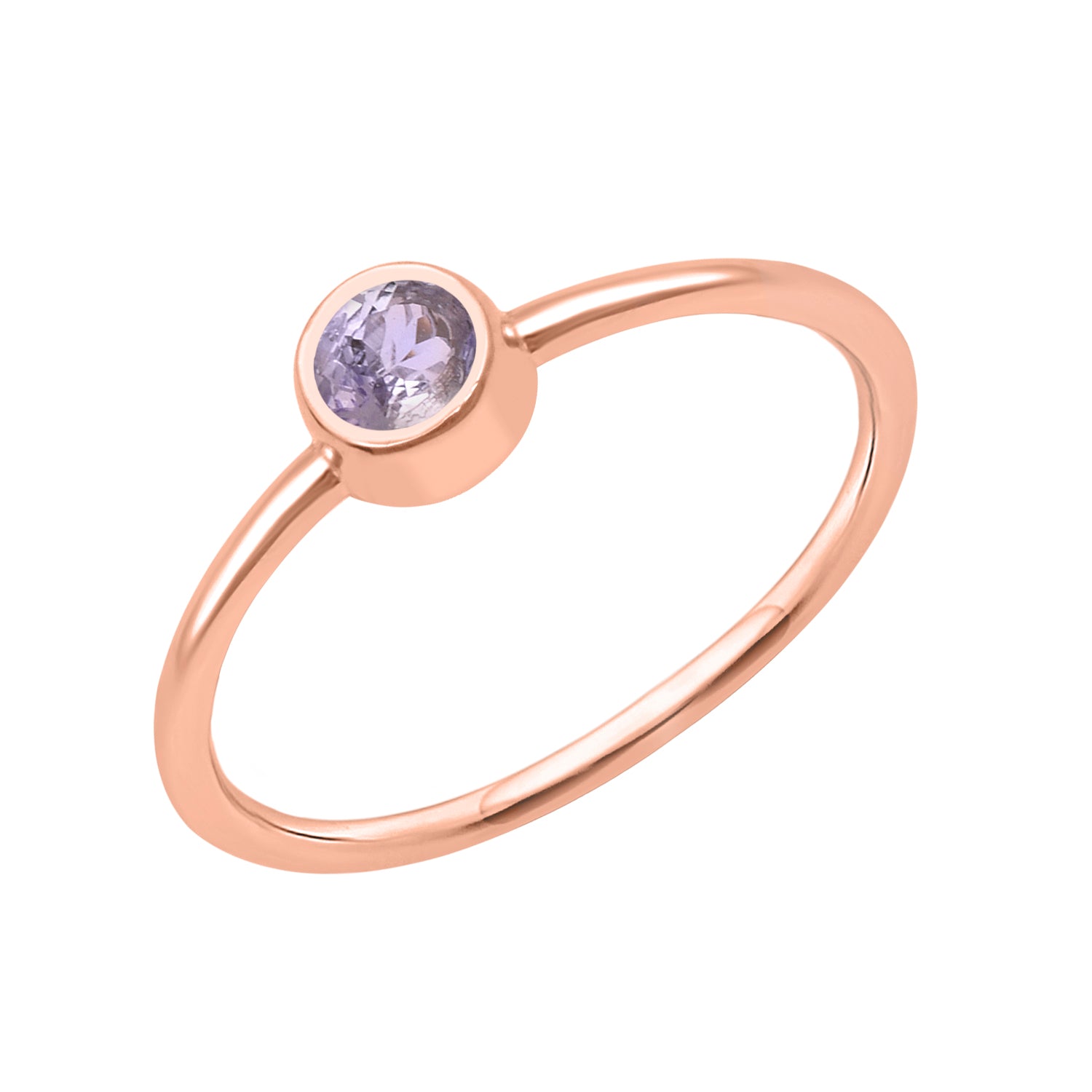 Tanzanite Solitaire Minimalist Ring - Sterling Silver