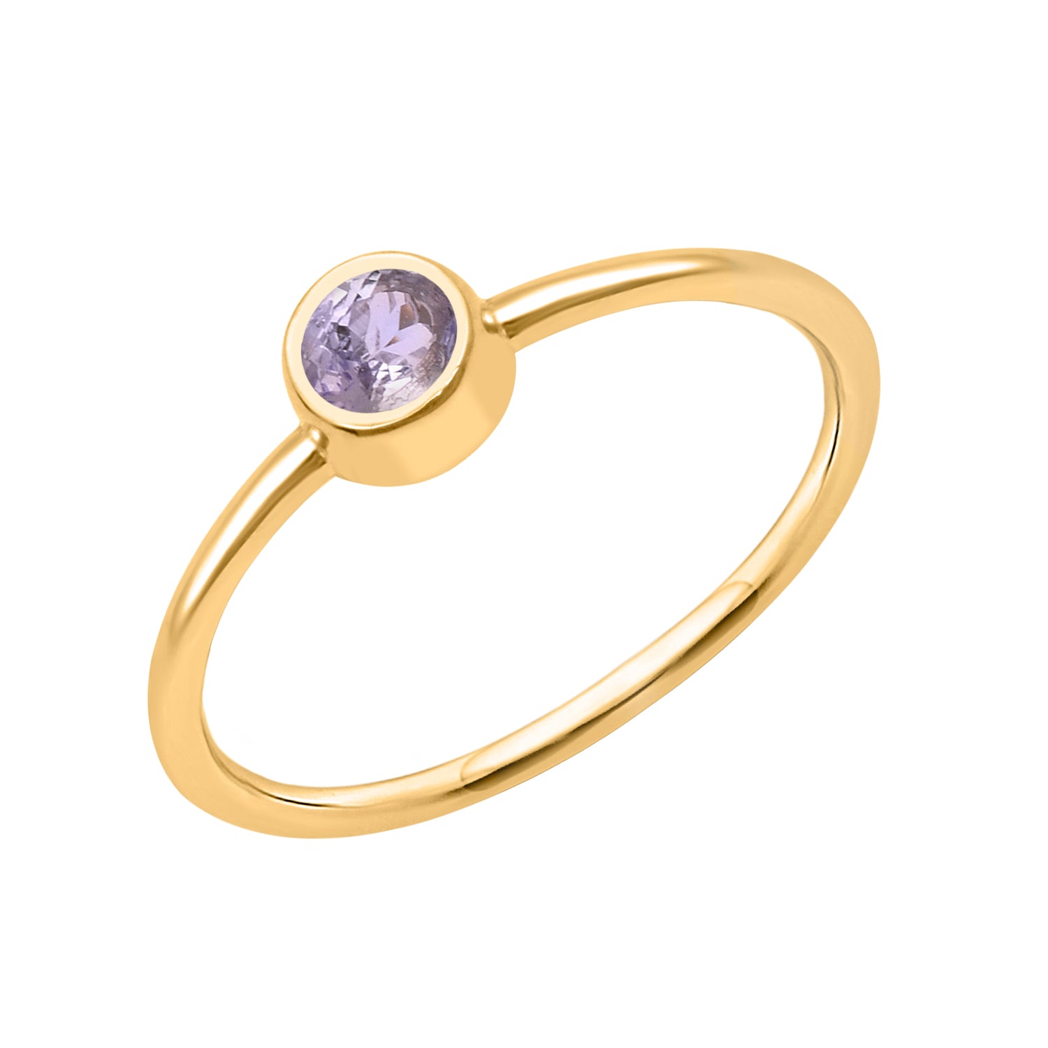 Tanzanite Solitaire Minimalist Ring - Sterling Silver
