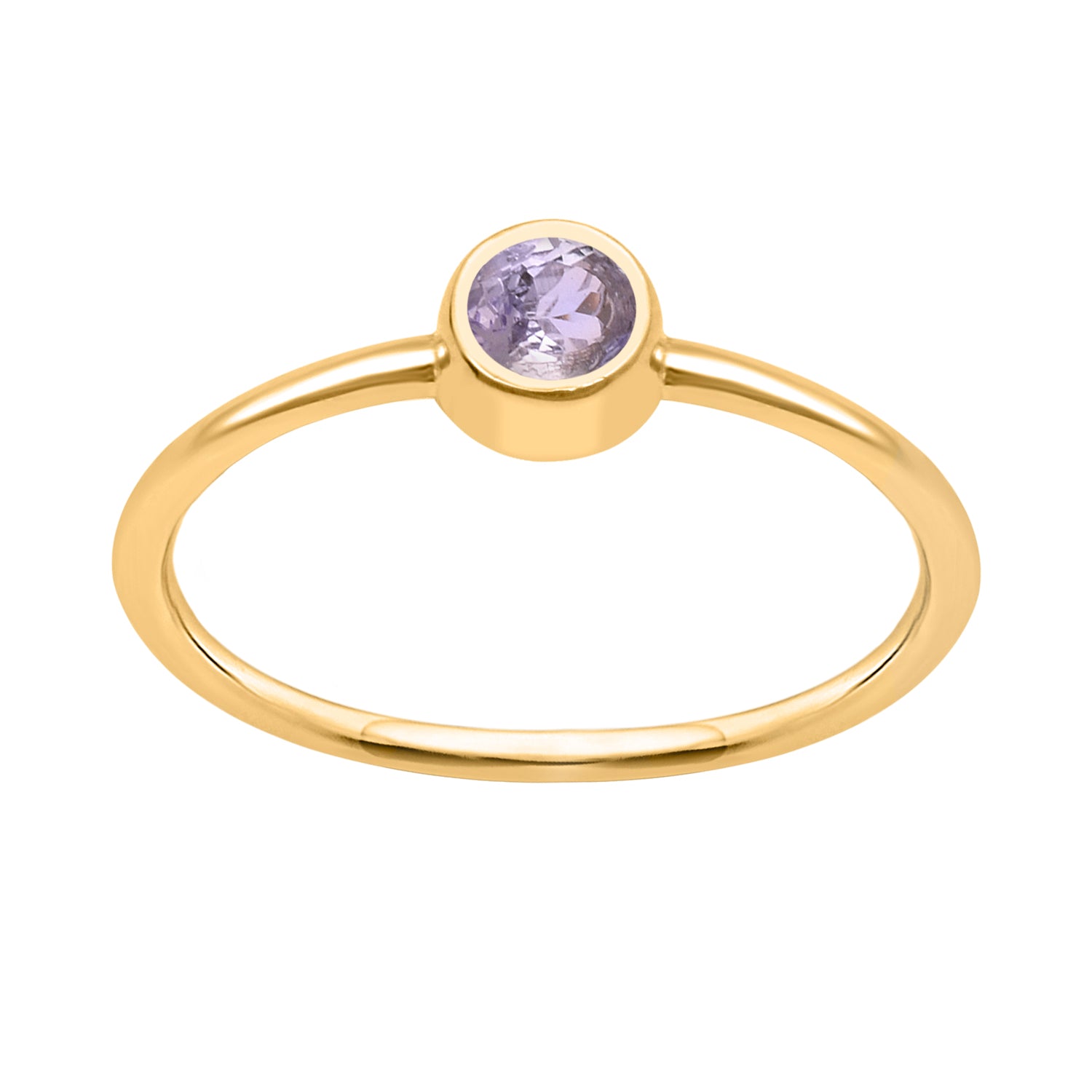 Tanzanite Solitaire Minimalist Ring - Sterling Silver