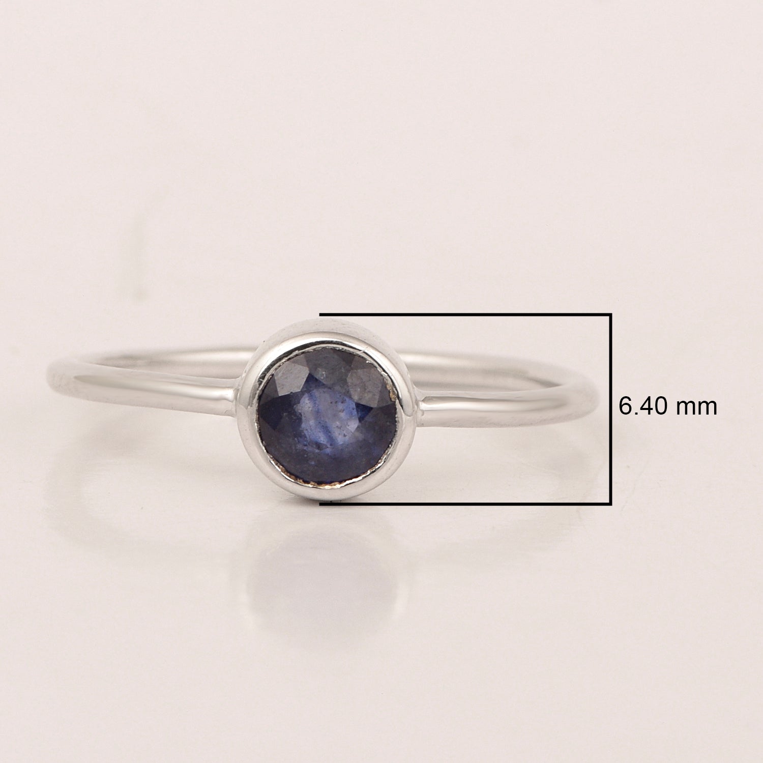 925 Sterling Silver Round 5mm 0.30 Ctw Blue Sapphire Women Engagement Ring - Kimaya INC