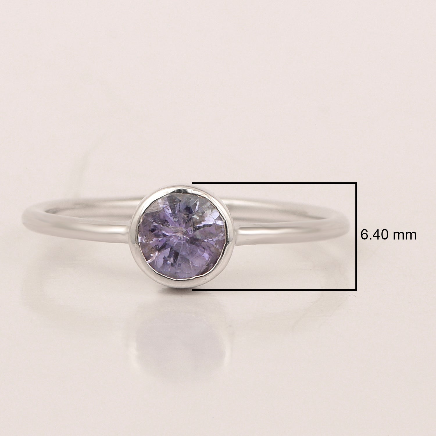 925 Sterling Silver Round 5mm 0.30 Ctw Tanzanite Women Engagement Ring - Kimaya INC