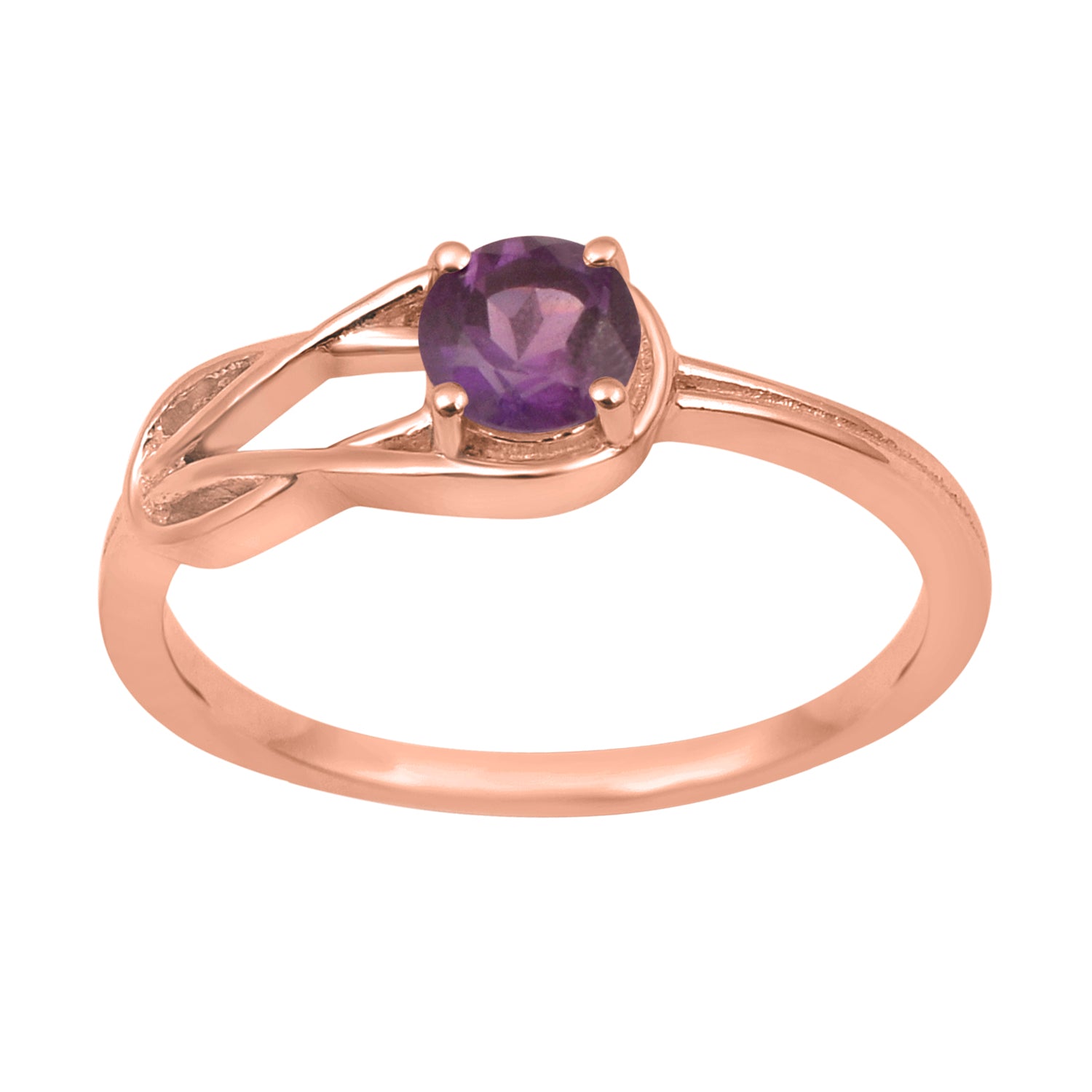 Amethyst Solitaire Celtic Knot Ring -Sterling Silver