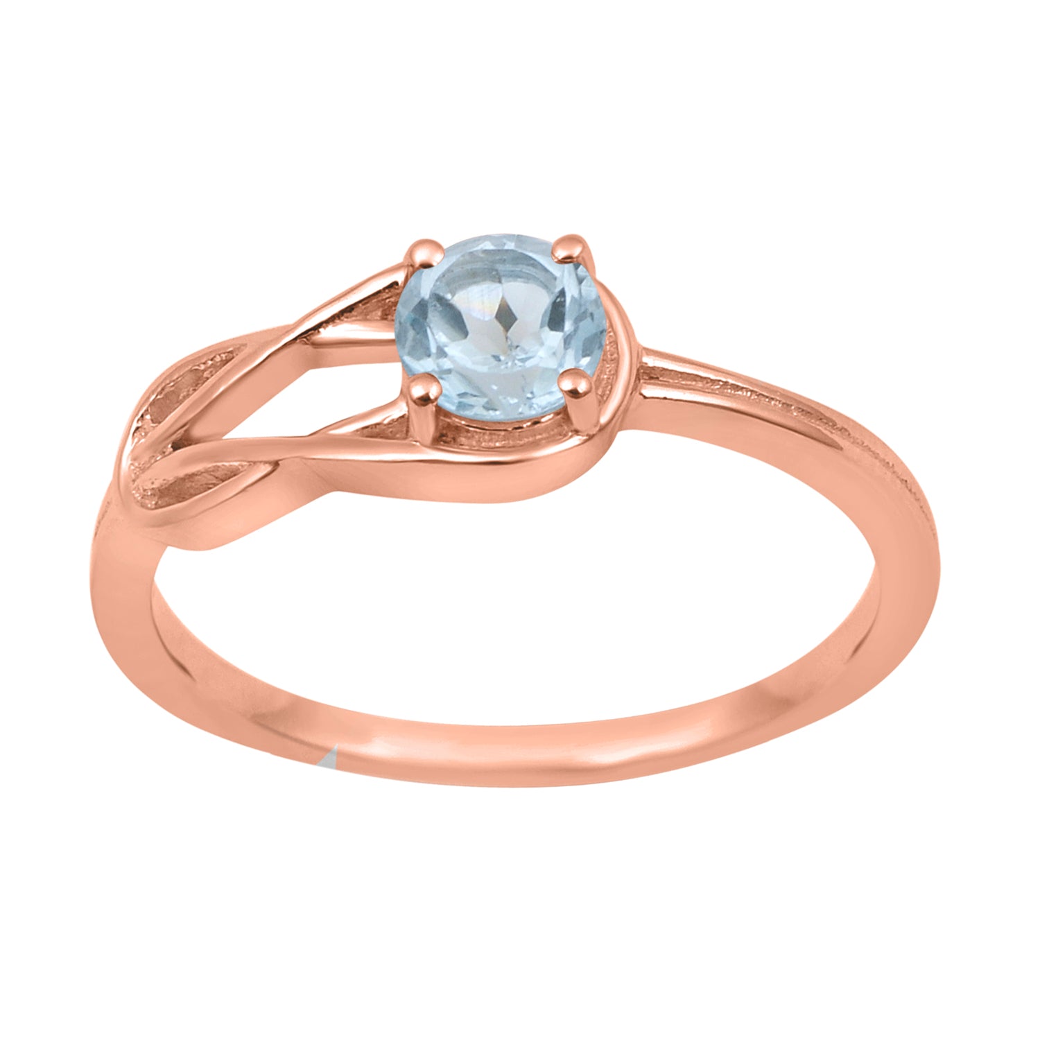 Blue Topaz Solitaire Celtic Knot Ring -Sterling Silver