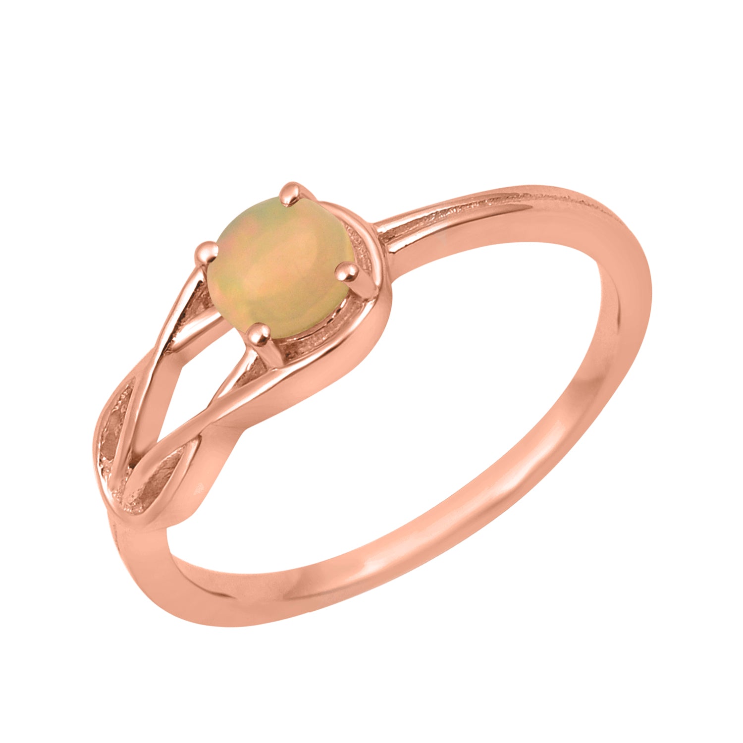 Opal Solitaire Celtic Knot Ring -Sterling Silver