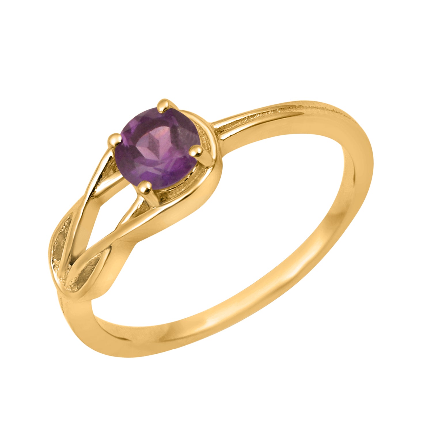 Amethyst Solitaire Celtic Knot Ring -Sterling Silver
