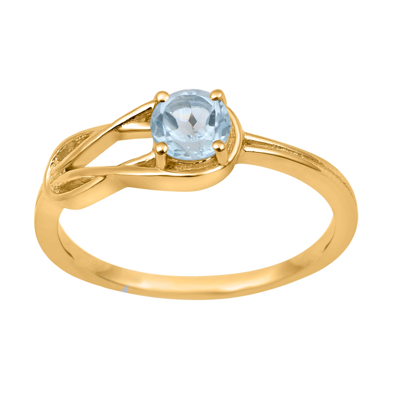 Blue Topaz Solitaire Celtic Knot Ring -Sterling Silver