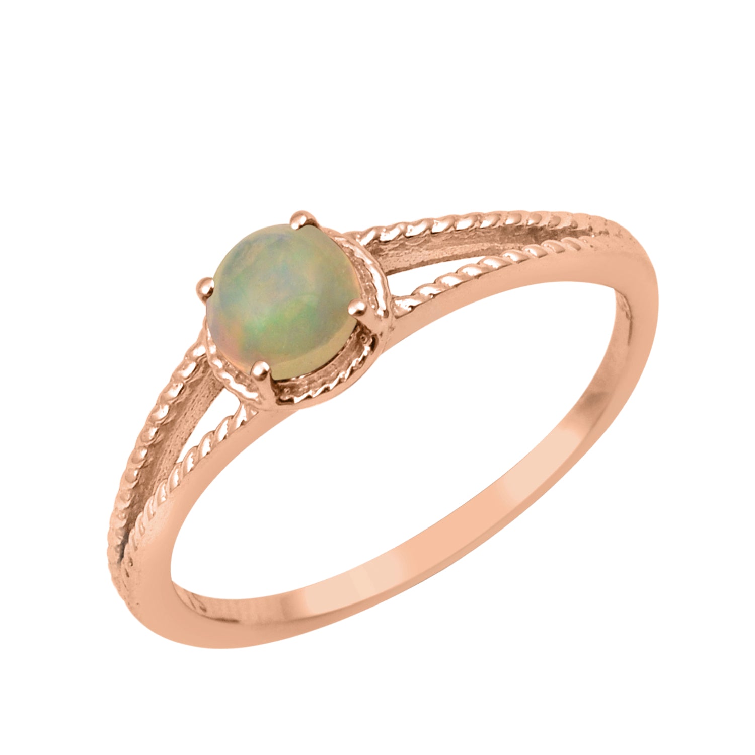 Opal Split Shank Ring -Sterling Silver