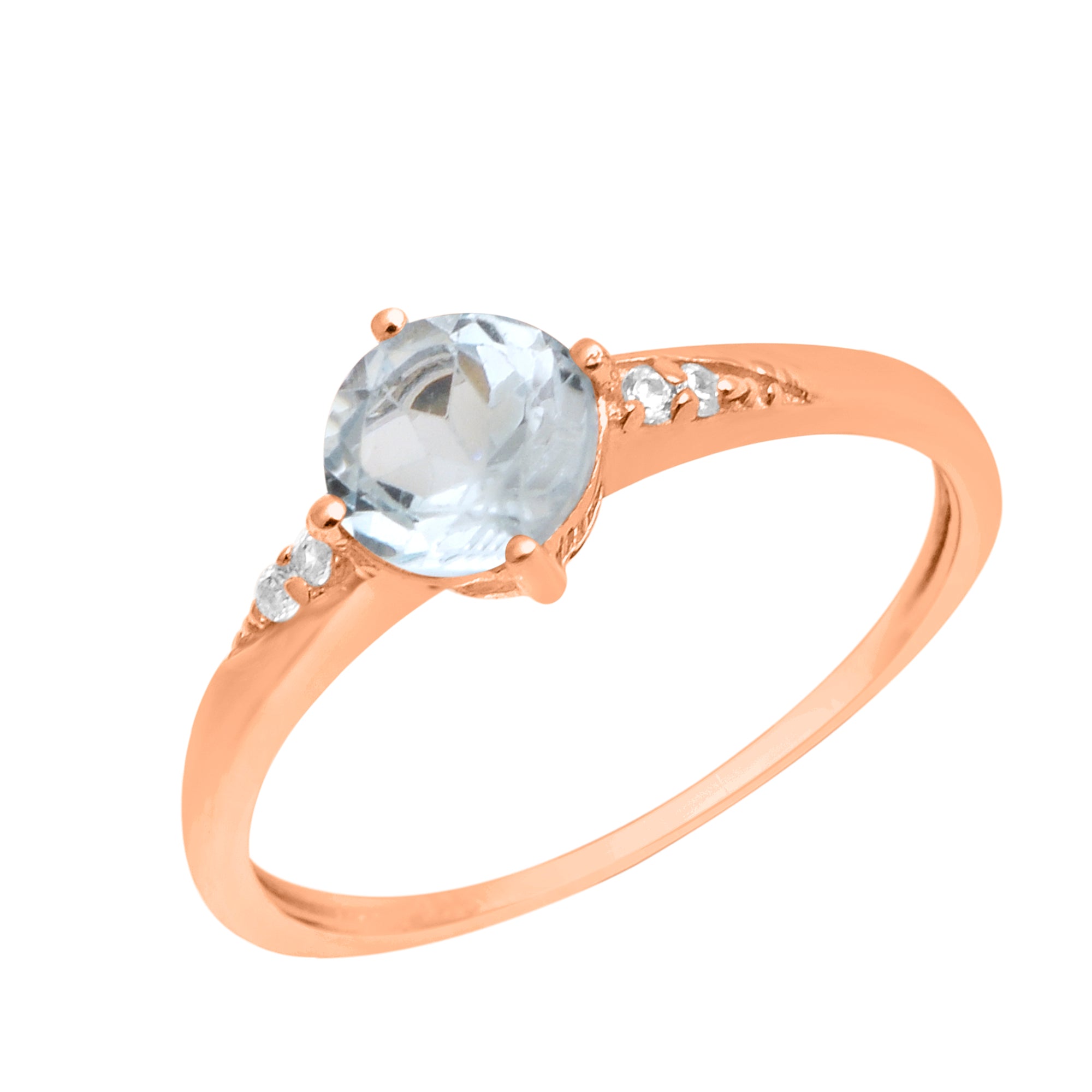 Blue Topaz Solitaire Wedding Ring -Sterling Silver