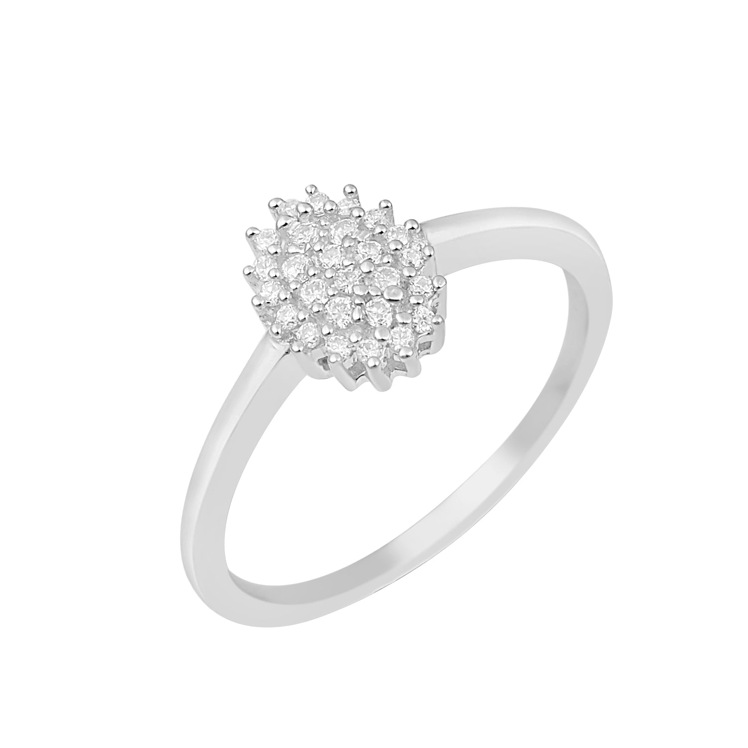 Moissanite Cluster Everyday Sparkle Ring – Sterling Silver