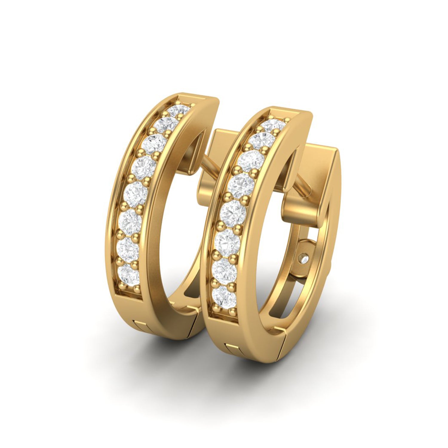 Classic Channel Set Moissanite Hoop Earrings – Sterling Silver