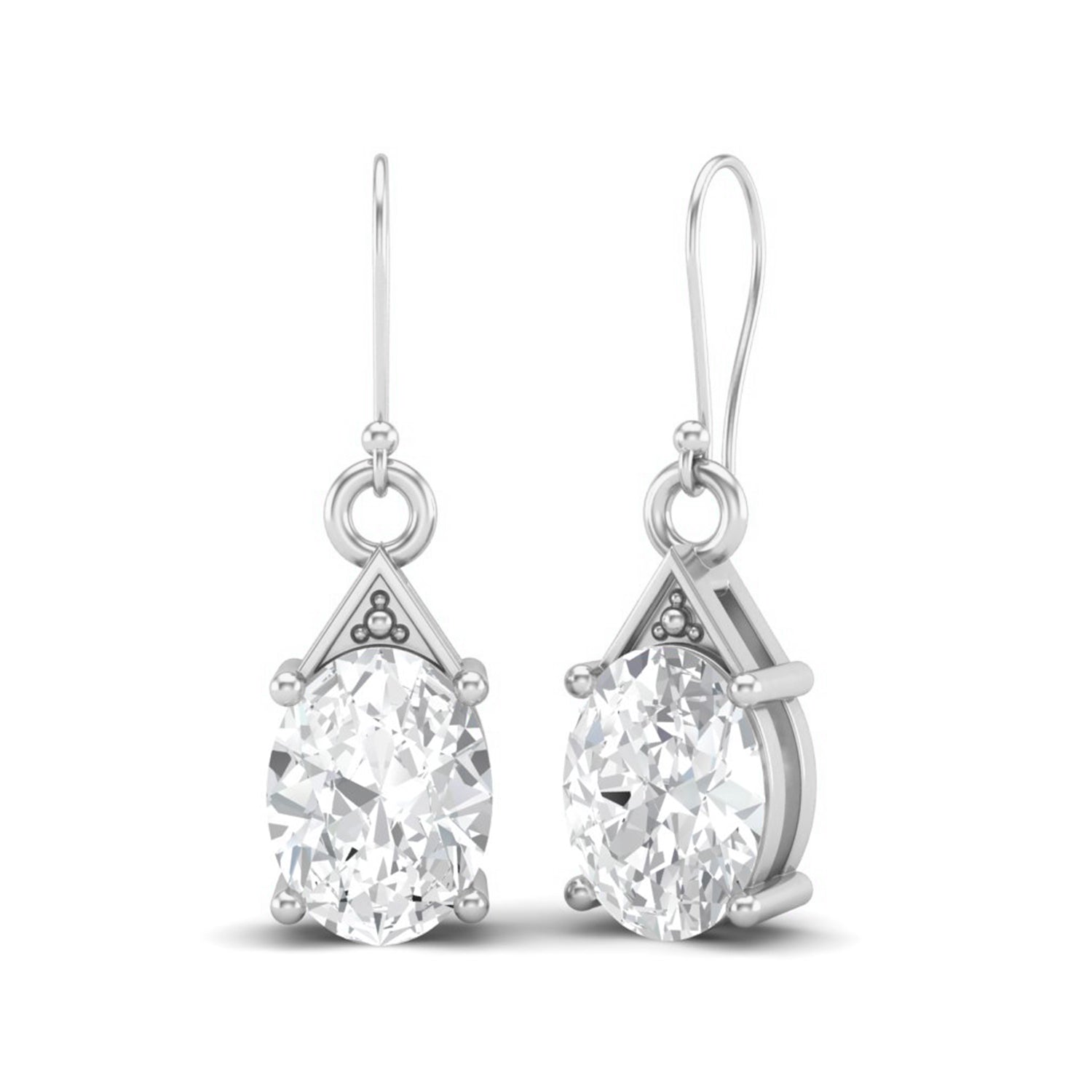 Moissanite Vintage-Inspired Drop Earrings – Sterling Silver