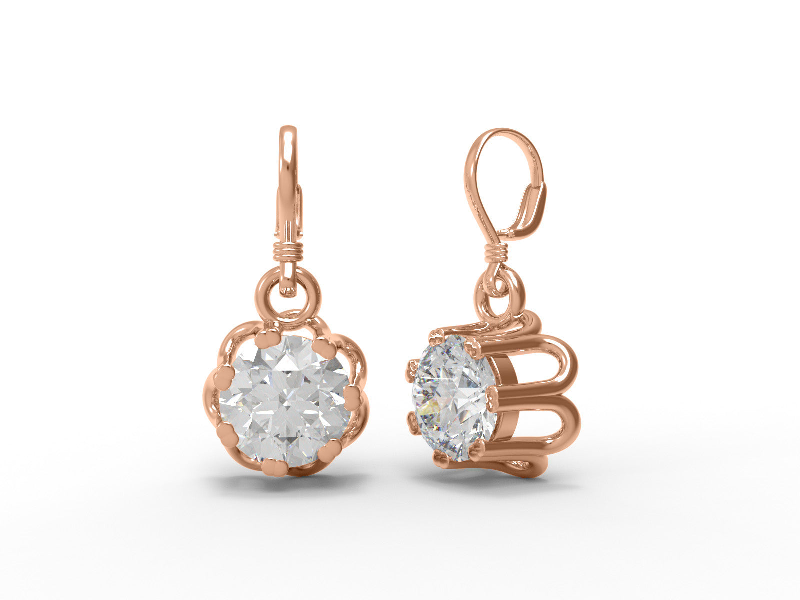 Moissanite Lever Back Drop Earrings – Sterling Silver