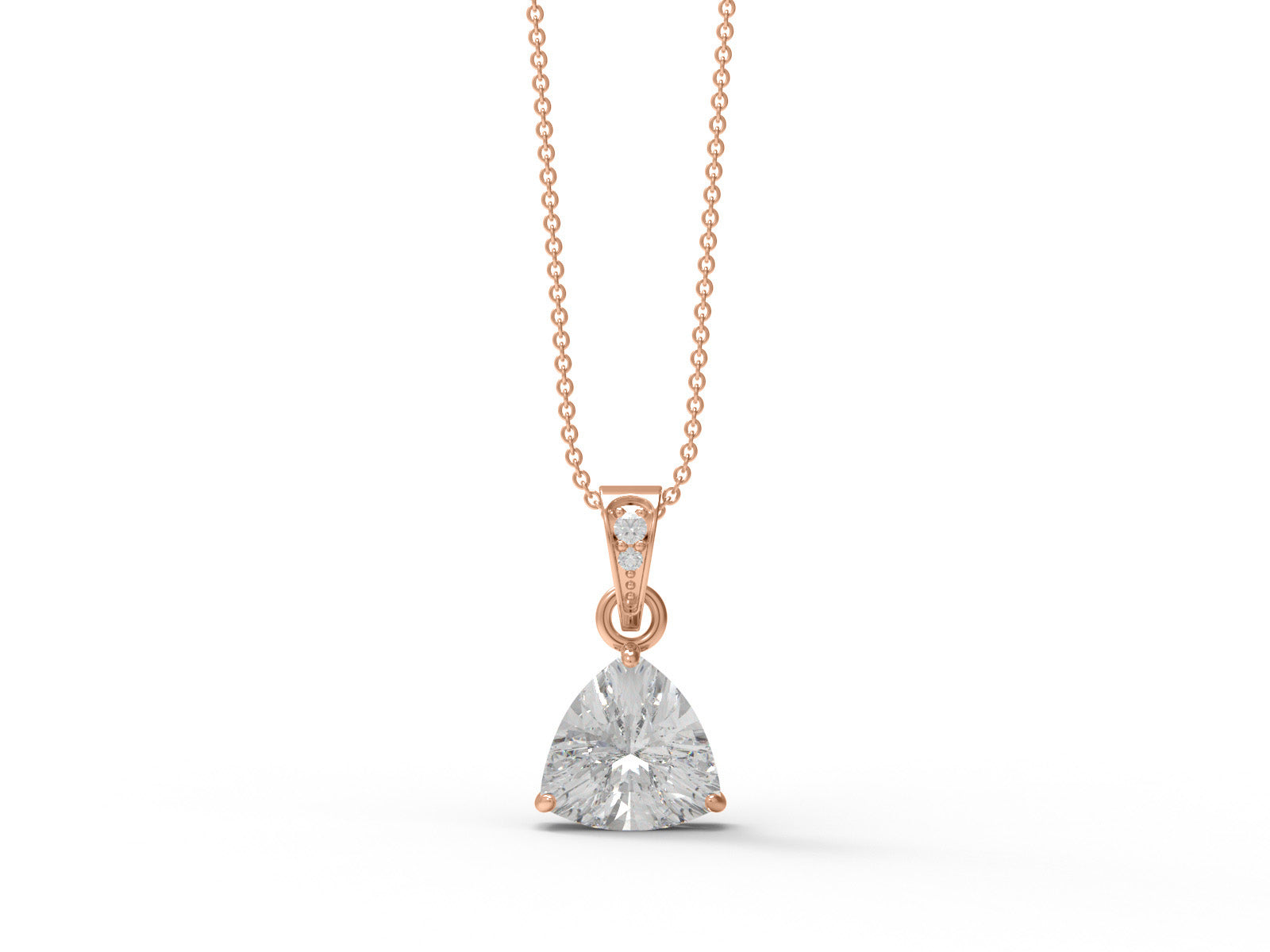 Moissanite Trillion Necklace - Sterling Silver