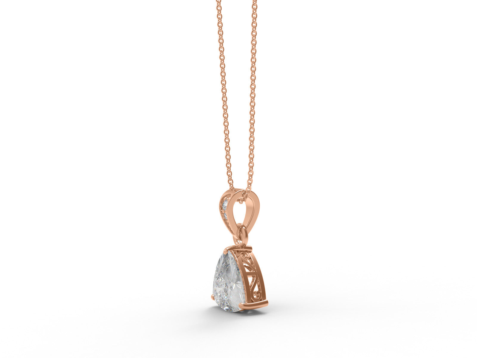 Moissanite Trillion Necklace - Sterling Silver