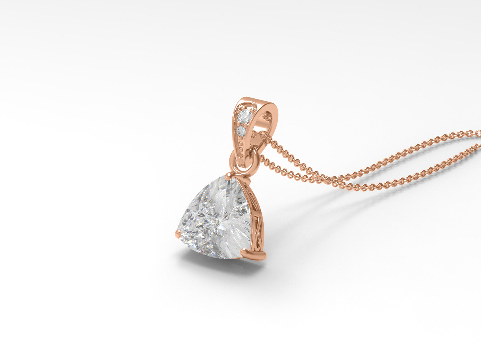 Moissanite Trillion Necklace - Sterling Silver