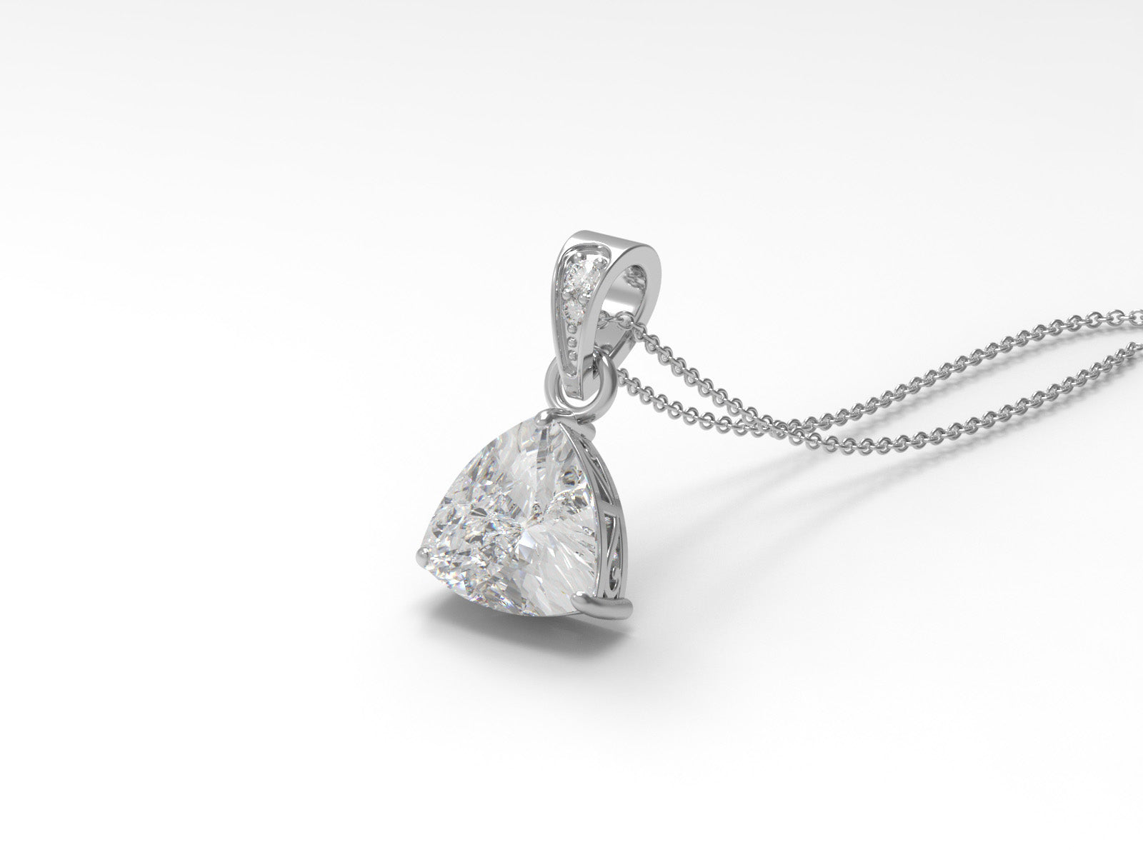 Moissanite Trillion Necklace - Sterling Silver