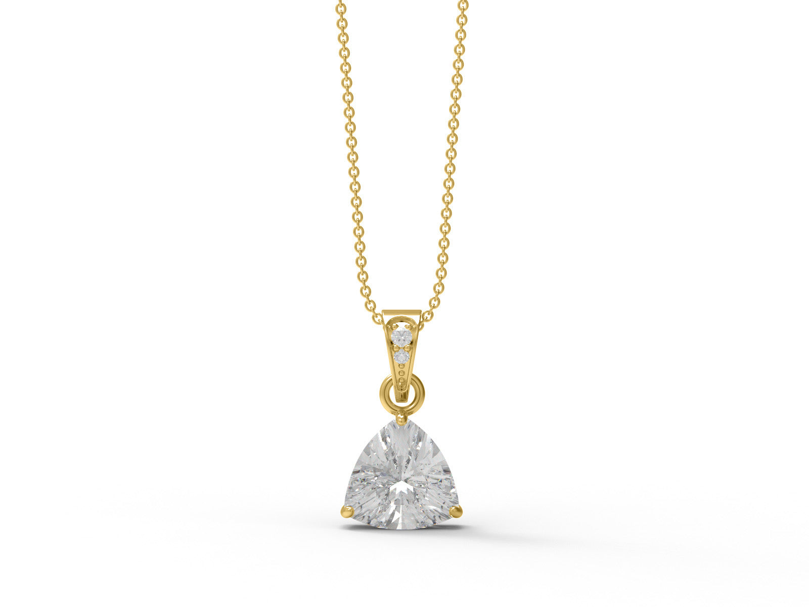 Moissanite Trillion Necklace - Sterling Silver