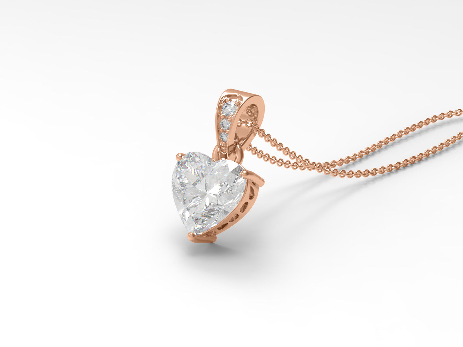 Moissanite Heart Shape Solitaire Necklace - Sterling Silver