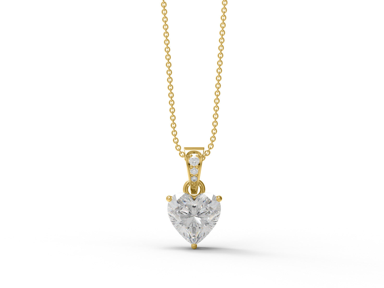 Moissanite Heart Shape Solitaire Necklace - Sterling Silver