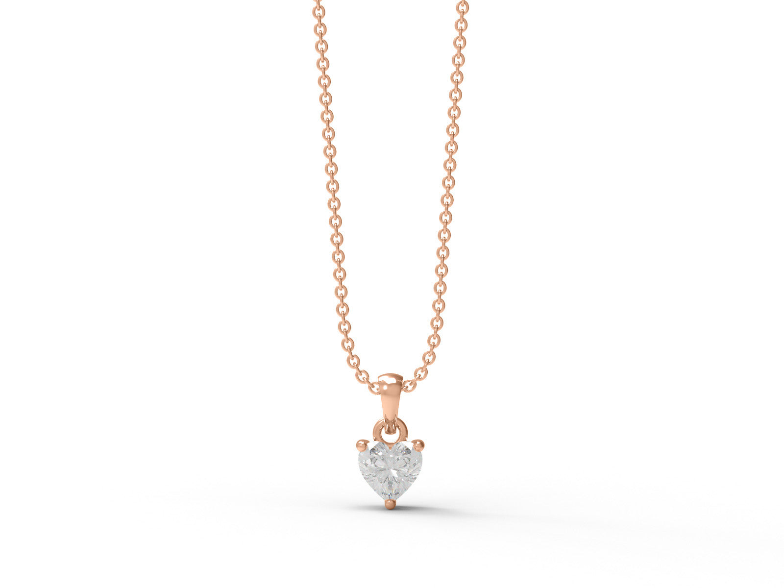 Moissanite Heart Solitaire Nacklace - Sterling Silver