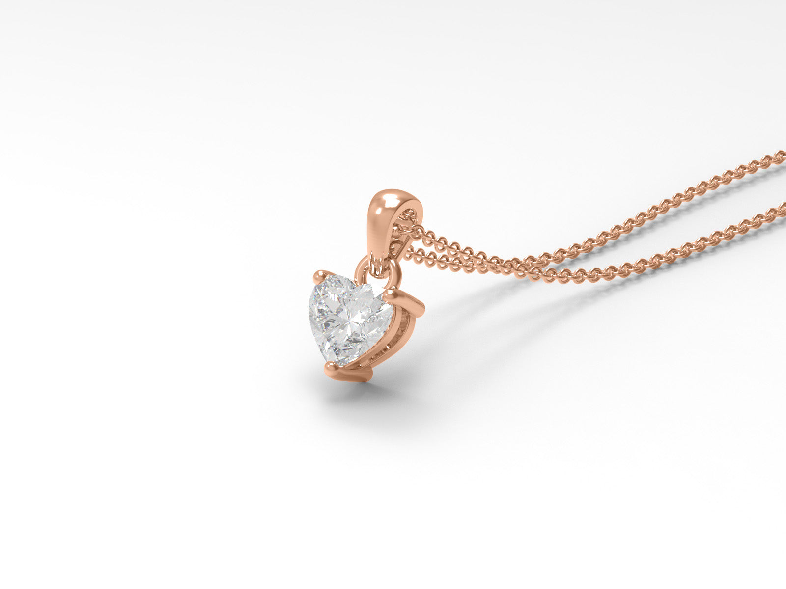 Moissanite Heart Solitaire Nacklace - Sterling Silver
