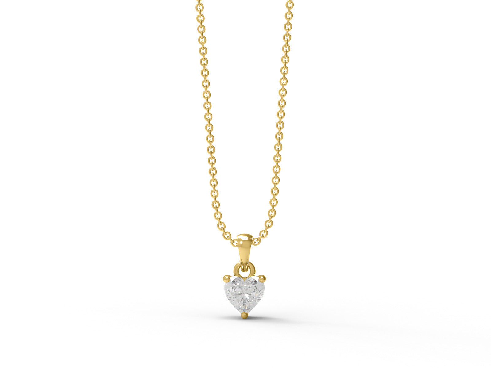 Moissanite Heart Solitaire Nacklace - Sterling Silver
