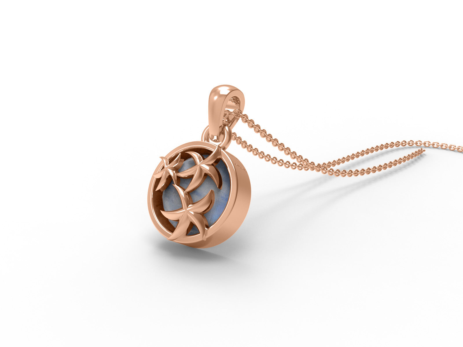 Moonstone Celestial Charm Necklace-Sterling Silver