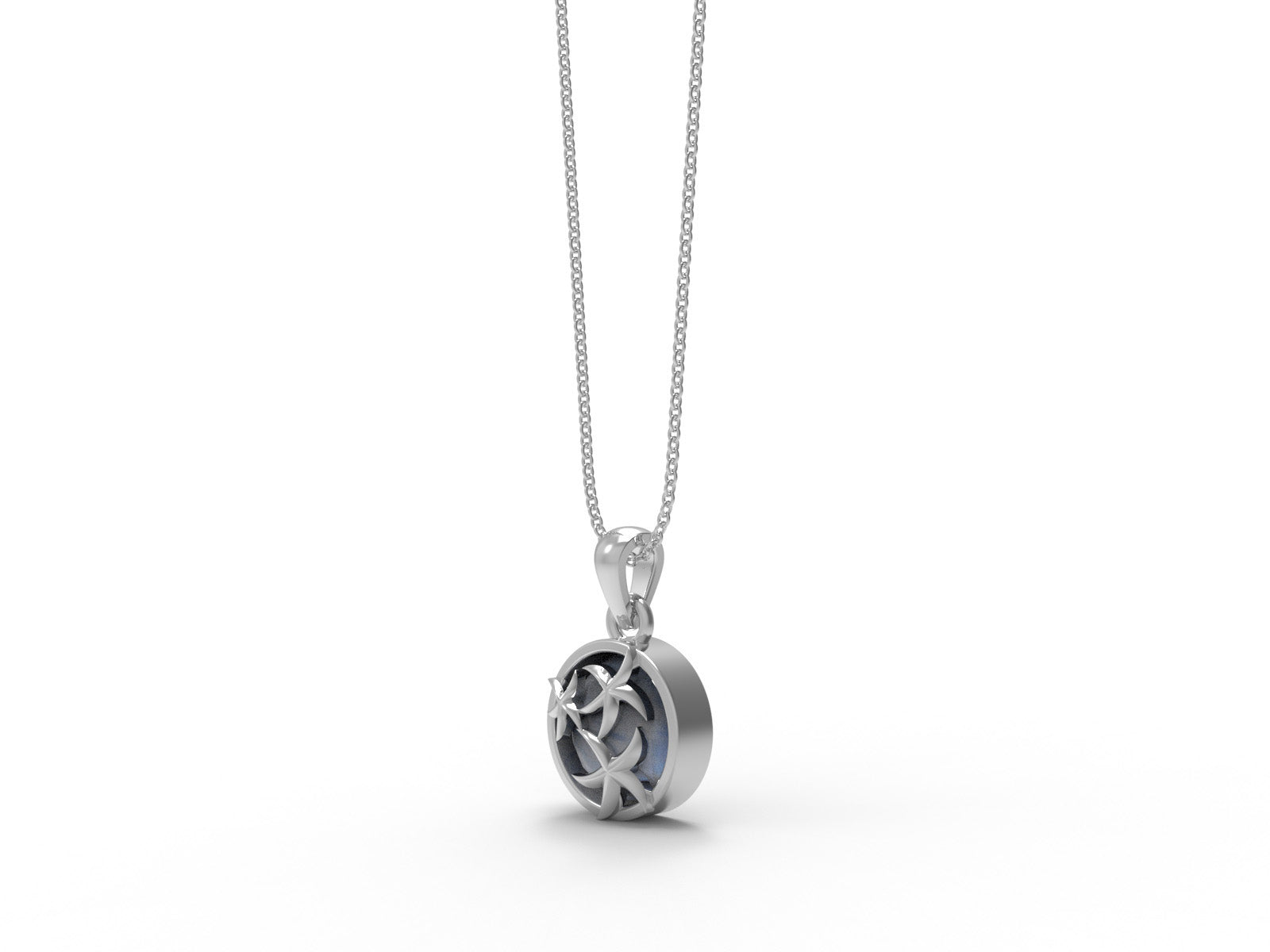 Moonstone Celestial Charm Necklace-Sterling Silver