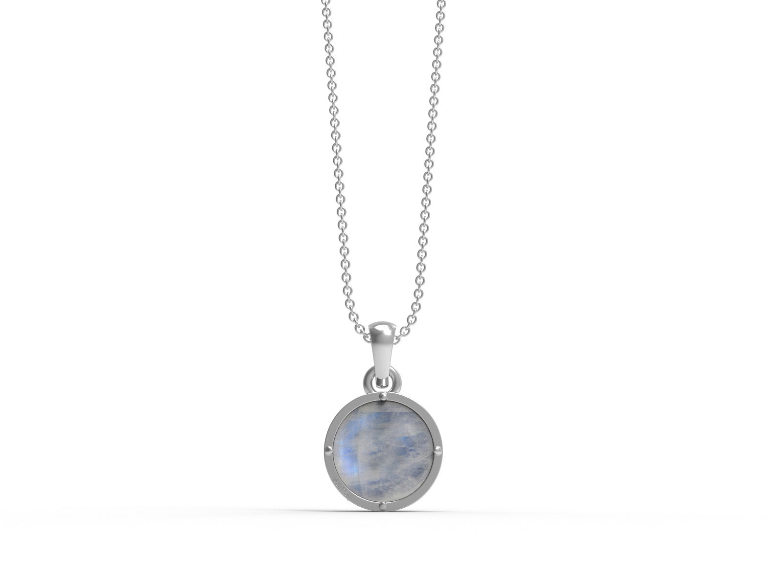 Moonstone Celestial Charm Necklace-Sterling Silver