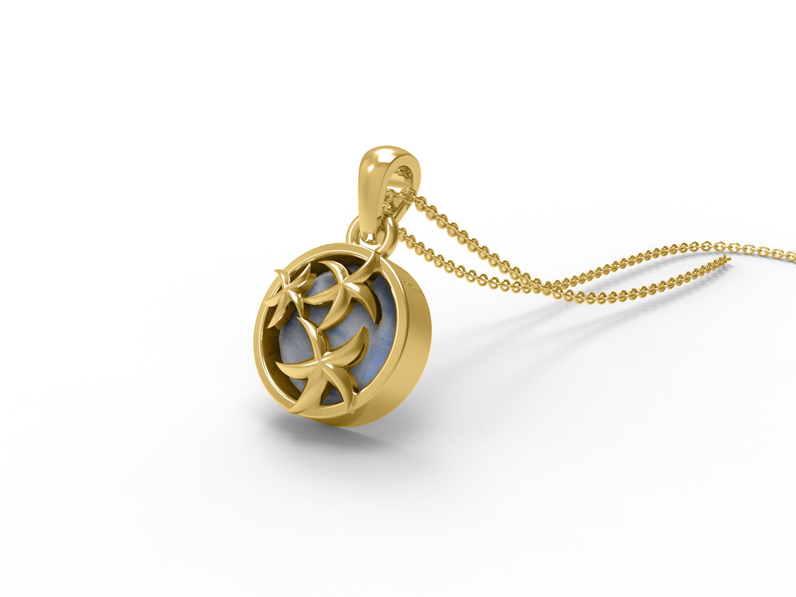 Moonstone Celestial Charm Necklace-Sterling Silver