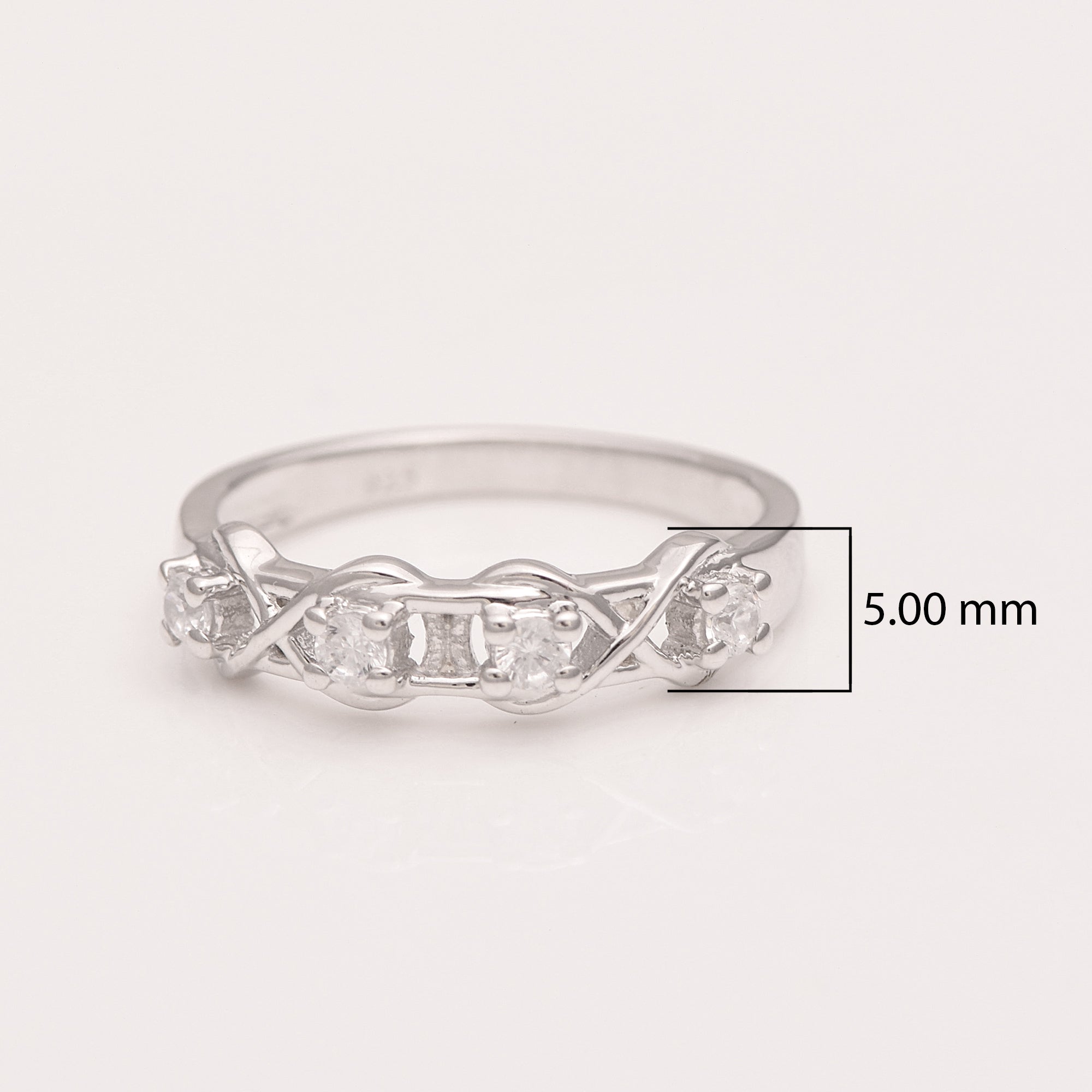 White Cubic Zircon Ring