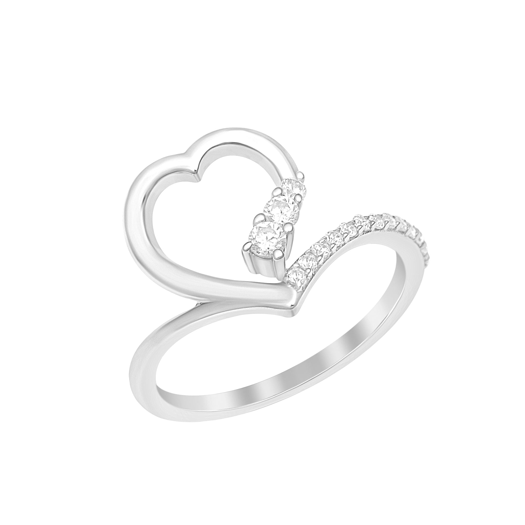 White Cubic Zircon Ring