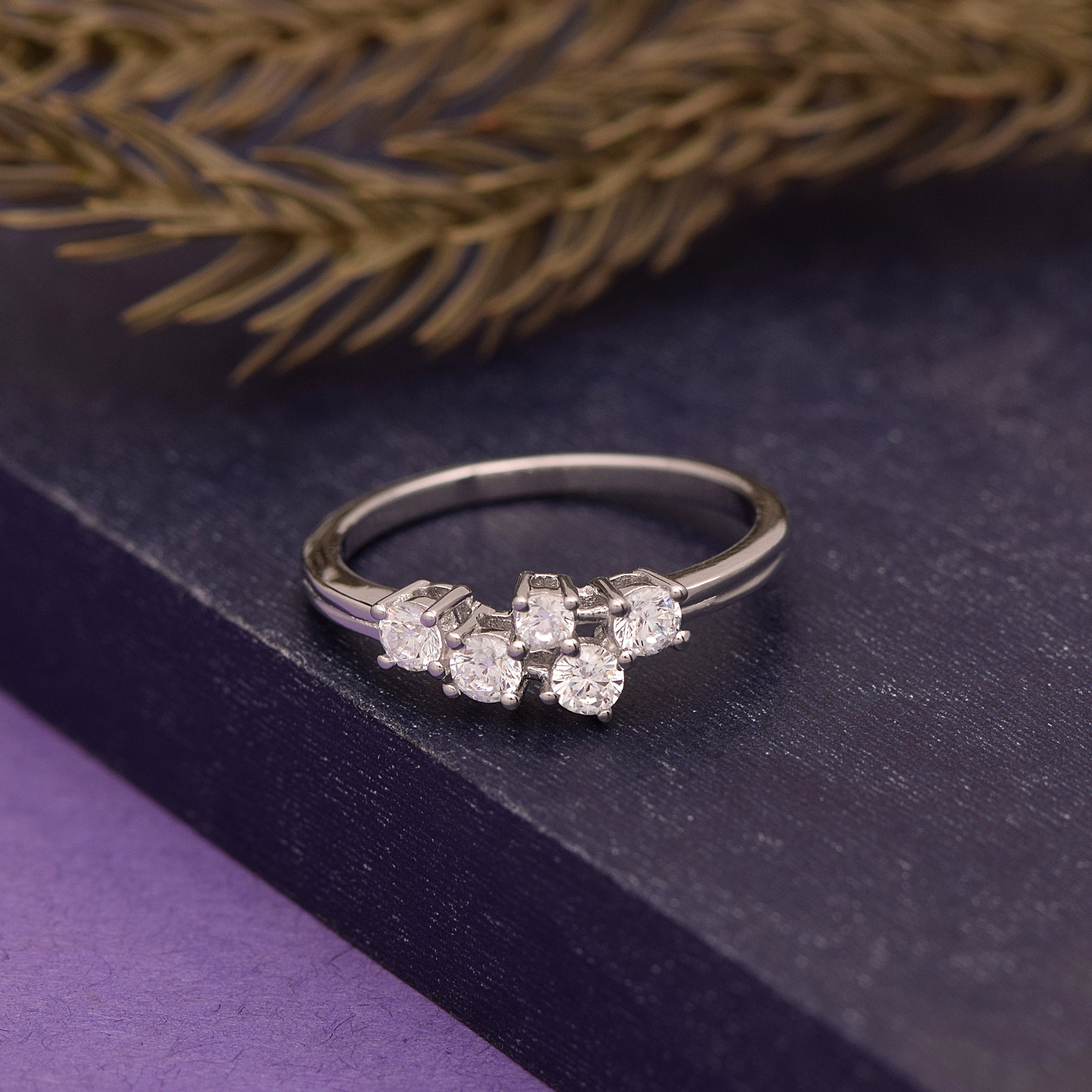 White Cubic Zircon Ring