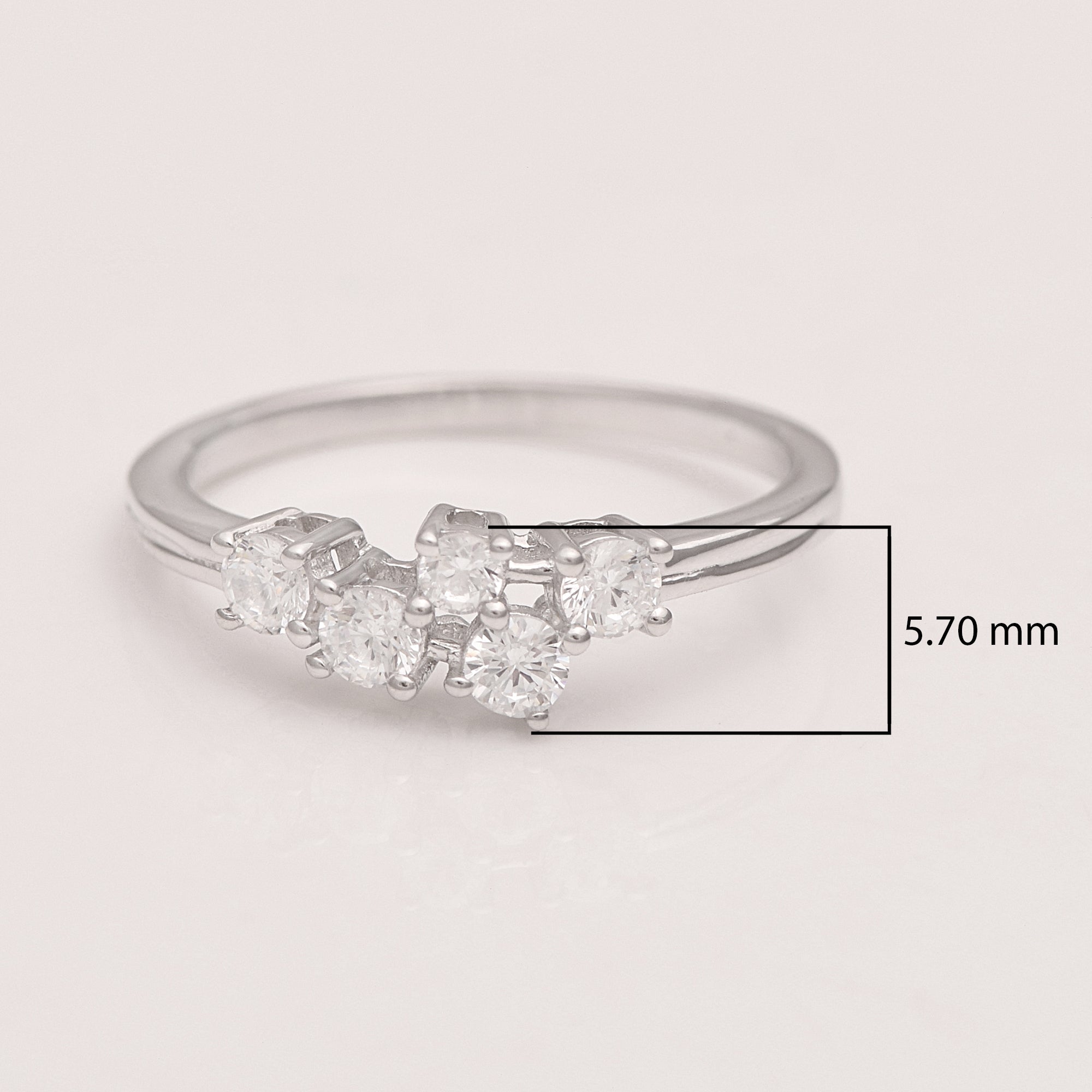 White Cubic Zircon Ring