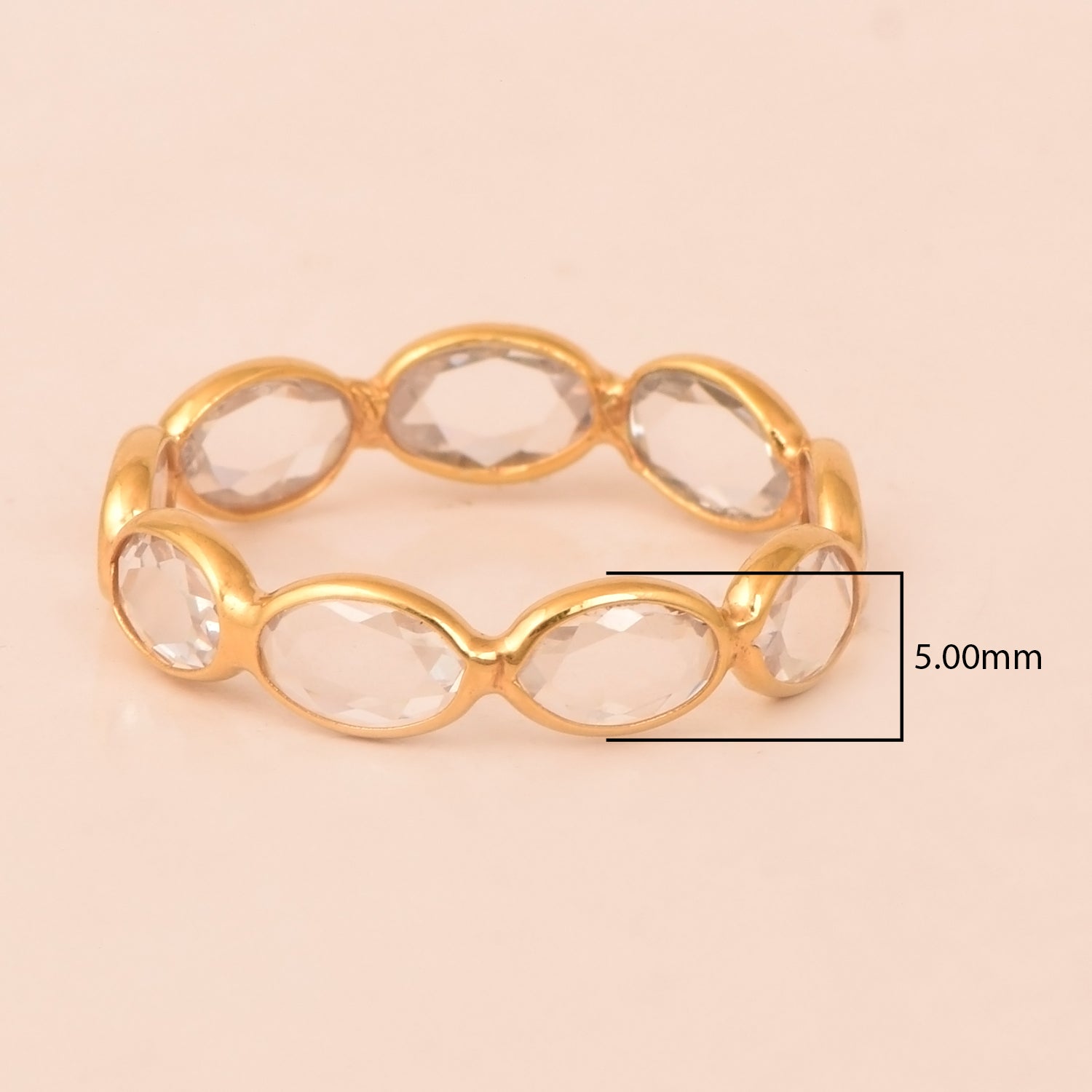 Solid Sterling Silver Eternal 0.45Ctw Simulated Diamonds Eternity Ring - Kimaya INC