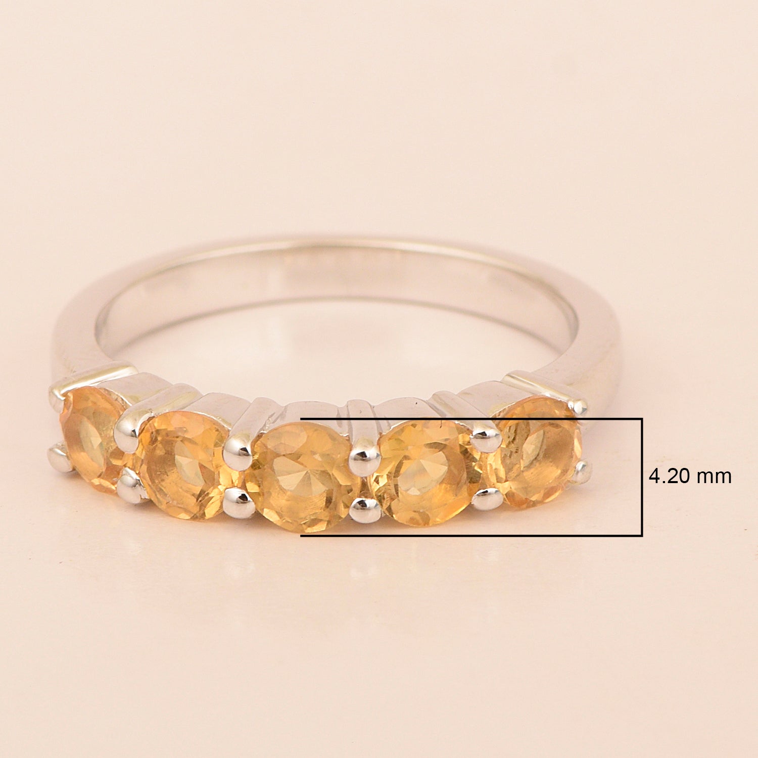 Half-Eternity Citrine Gemstone Stackable Women Wedding Ring - Kimaya INC