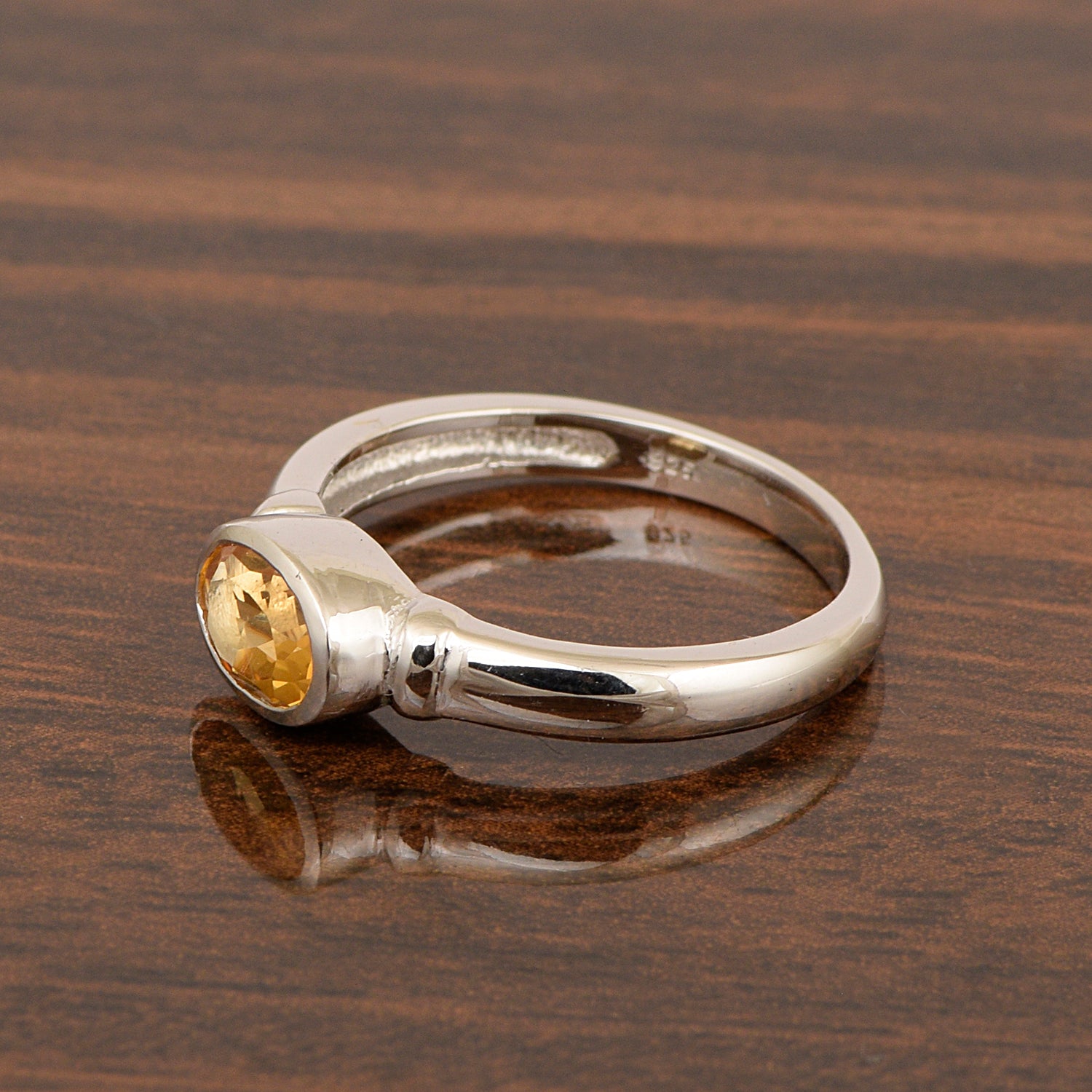 Dainty 925 Sterling Silver Stackable Oval-Shaped 1 Ctw Citrine Women Ring - Kimaya INC