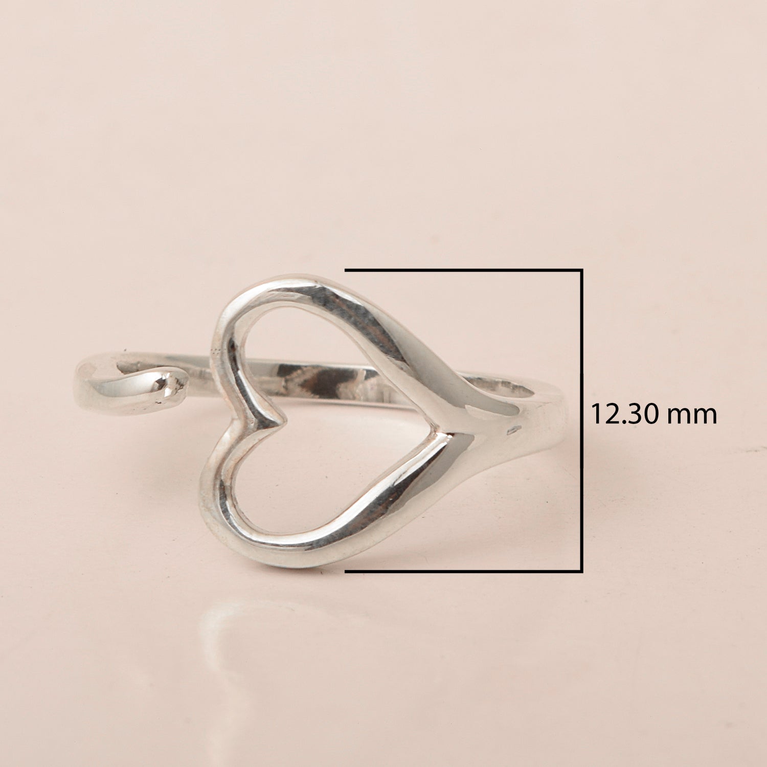 Sterling Silver 925 Simple Minimalist Heart Finger Rings - Kimaya INC