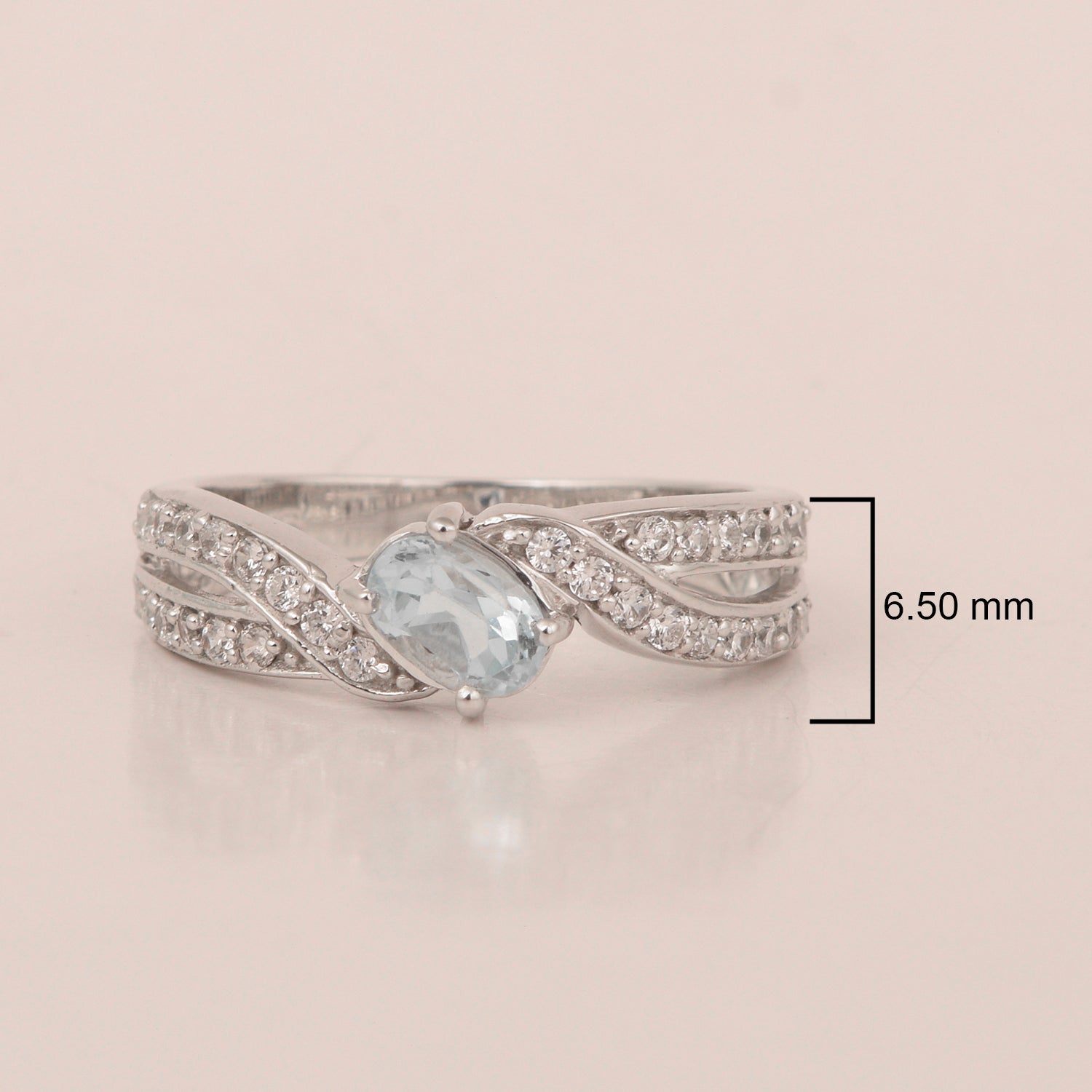 Sterling Silver Genuine Oval Swiss Blue Topaz 1.20 Ctw Women Cluster Ring - Kimaya INC