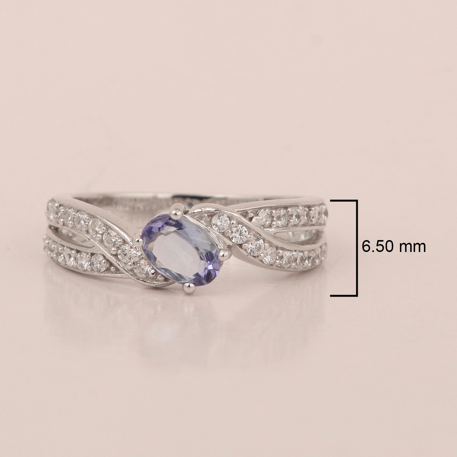 Sterling Silver Genuine Oval Tanzanite 1.20 Ctw Women Cluster Ring - Kimaya INC
