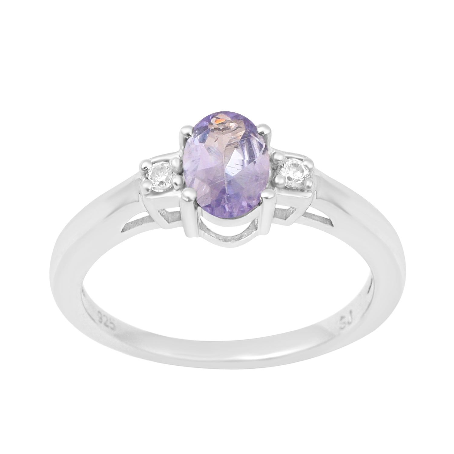 Tanzanite Oval 7X5 MM Gemstone 925 Sterling Silver 3-Stone Proposal Ring - Kimaya INC