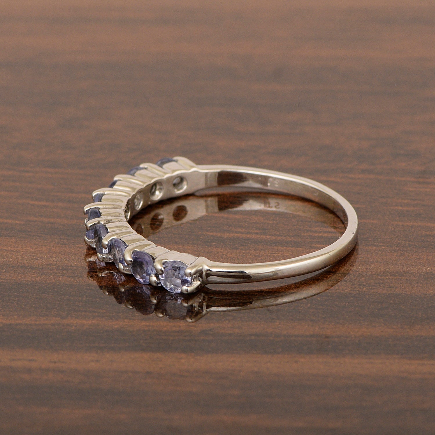 925 Sterling Silver Round Cut 0.46 Ctw Tanzanite Women Engagement Ring - Kimaya INC