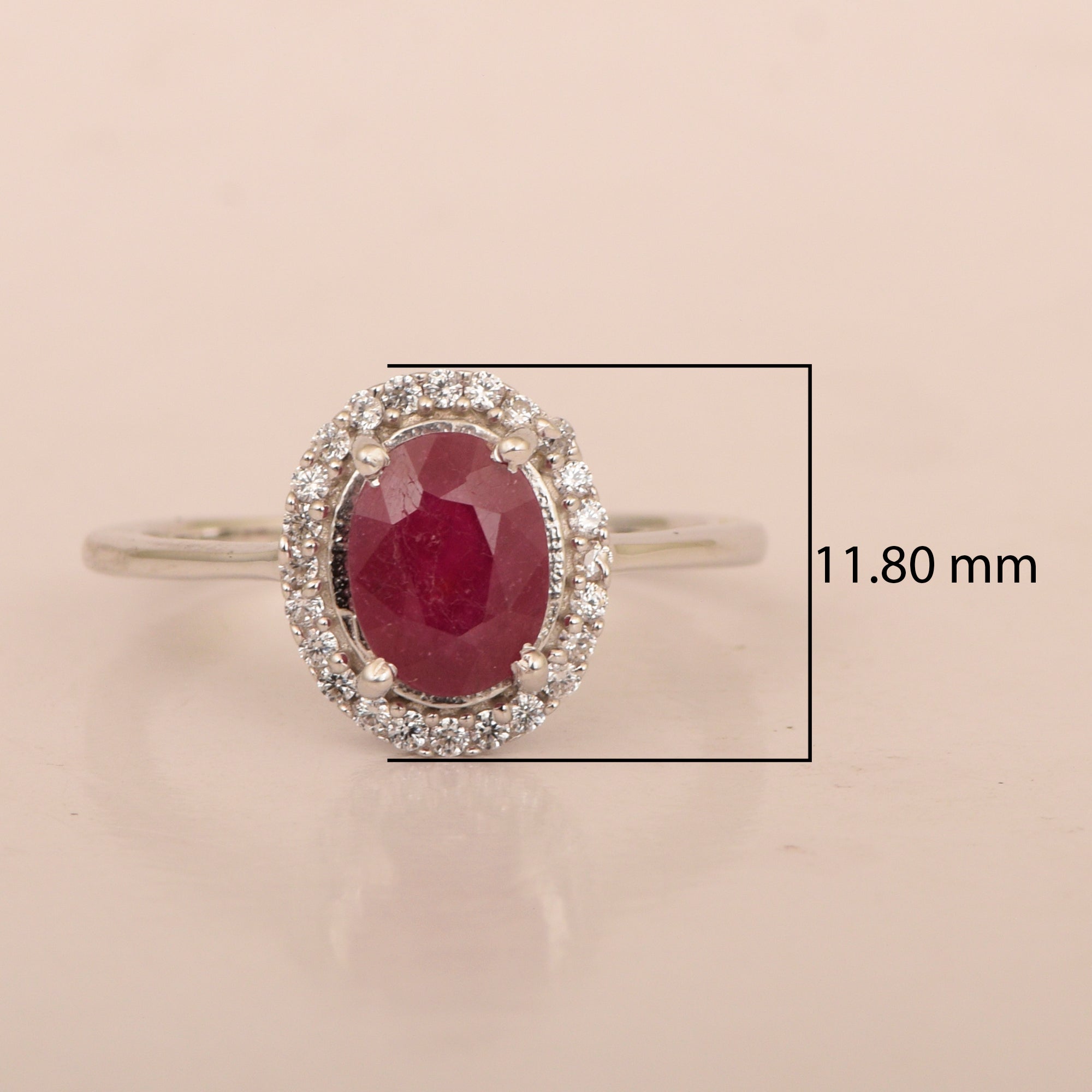 Art Deco Oval 8X6 MM Ruby Gemstone 925 Sterling Silver Women Ring - Kimaya INC