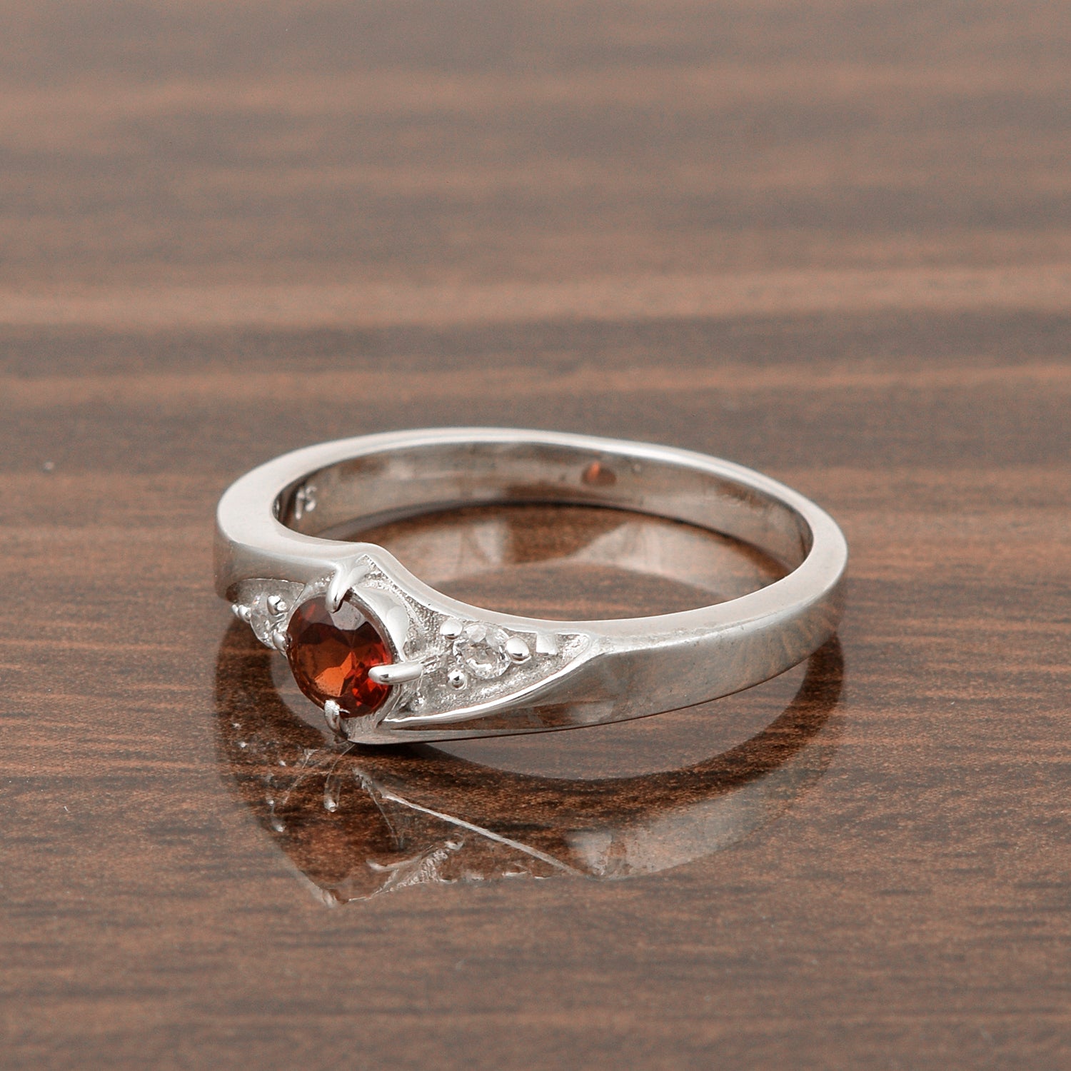 925 Sterling Silver Round 0.35 Ctw Aquamarine Women's Engagement Ring - Kimaya INC