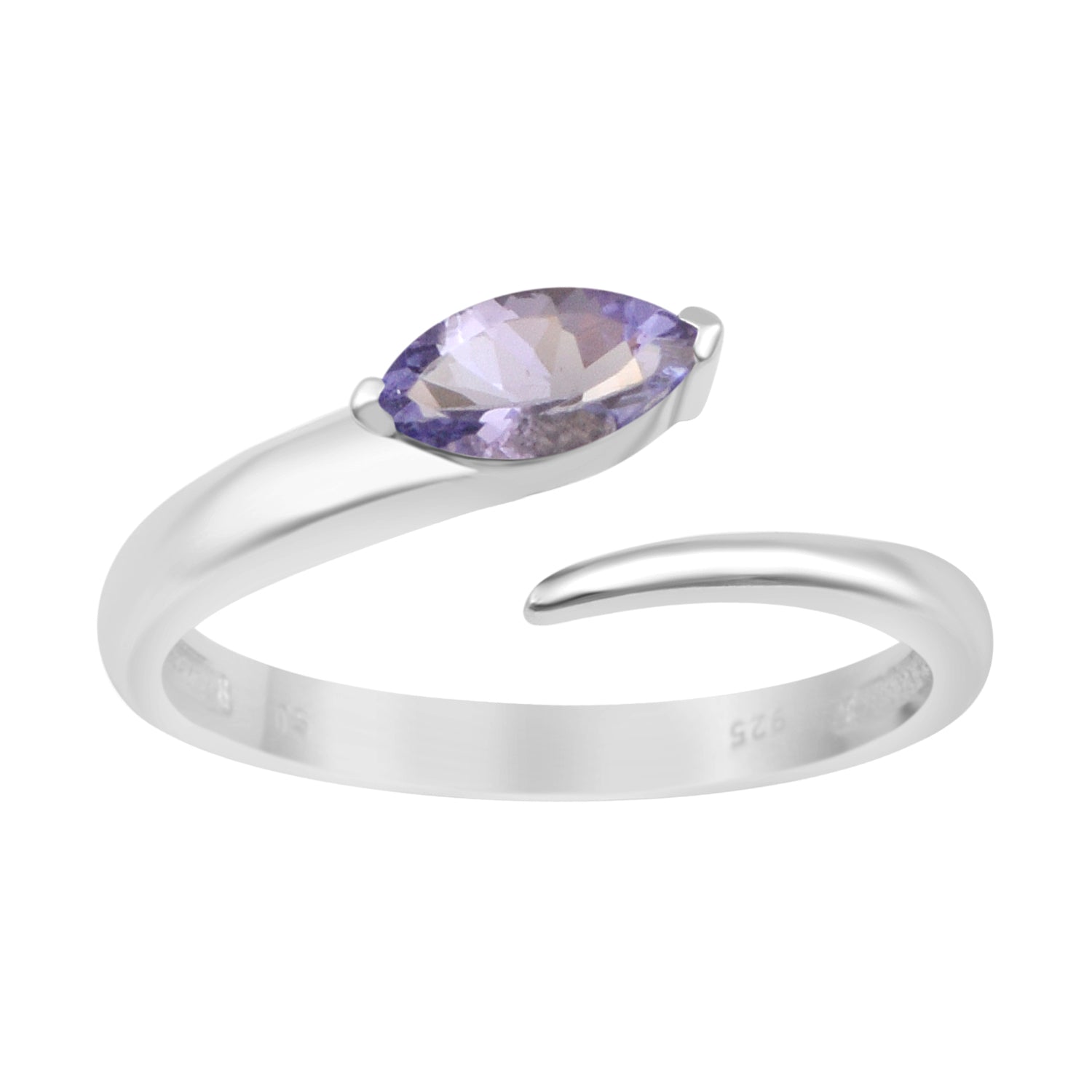 Stackable Marquise 0.70 Ctw Tanzanite Women Engagement Ring - Kimaya INC