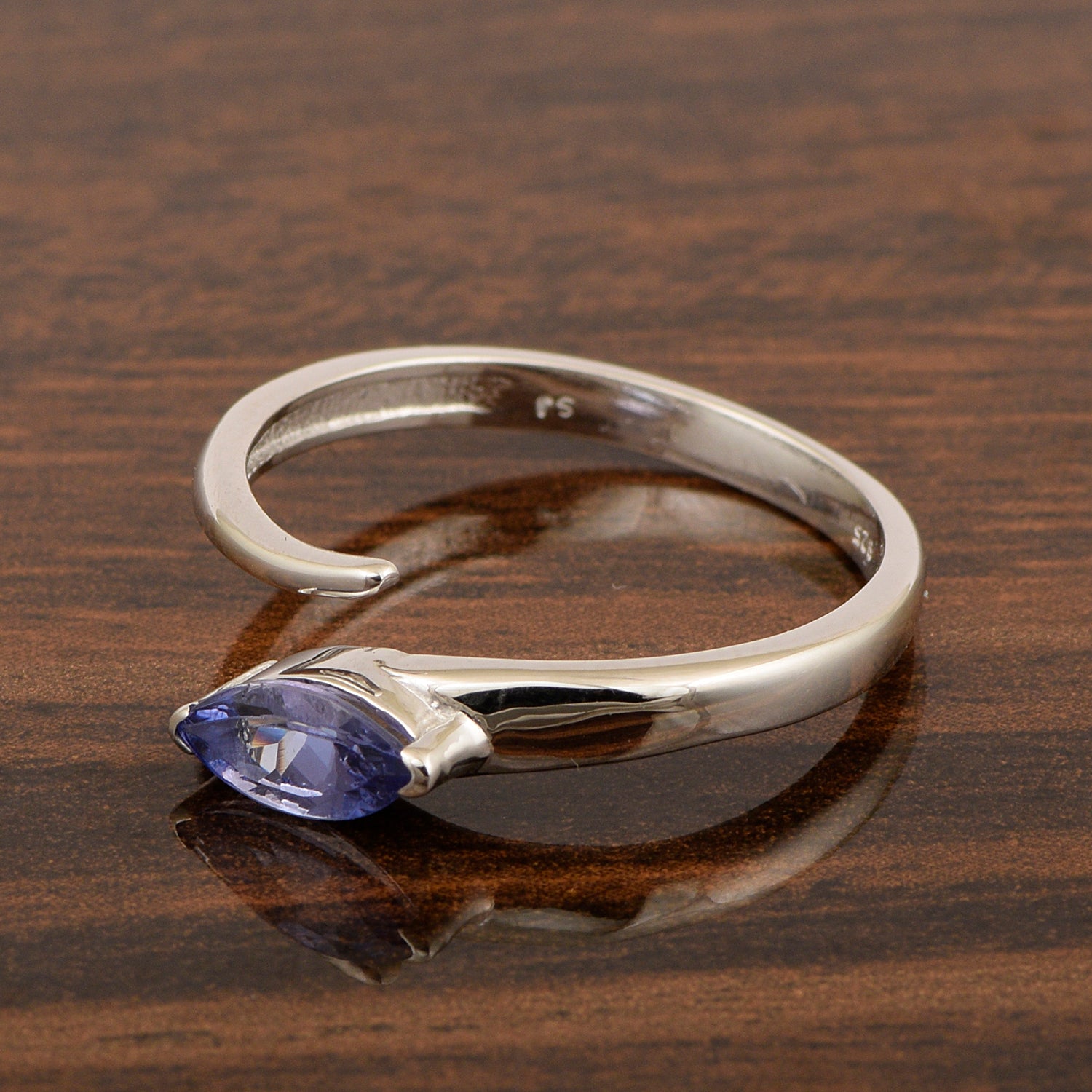 Stackable Marquise 0.70 Ctw Tanzanite Women Engagement Ring - Kimaya INC