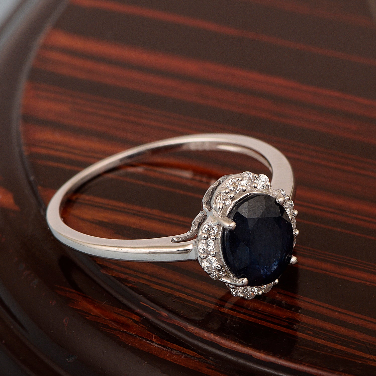 925 Sterling Silver Oval Shape 8X6 MM Blue Sapphire Women Engagement Ring - Kimaya INC